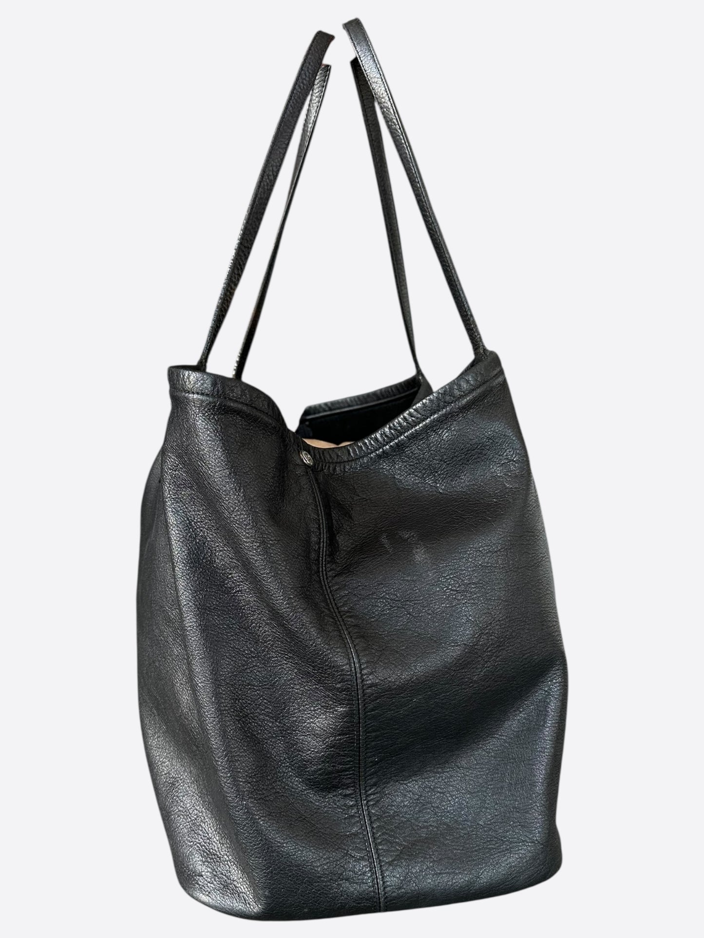 Chrome Hearts Black Leather Tote Bag