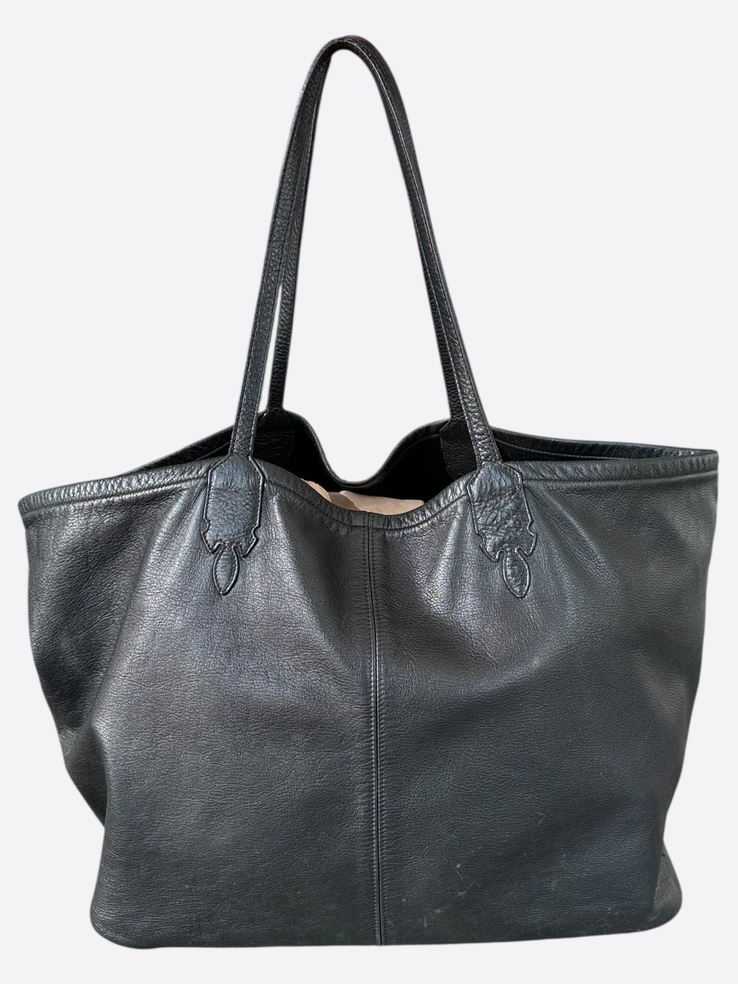 Chrome Hearts Black Leather Tote Bag