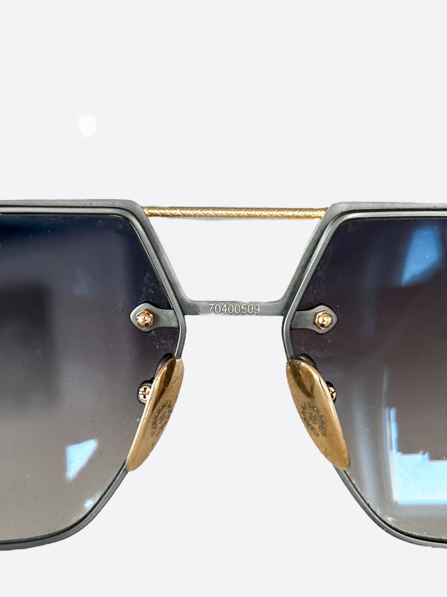 Chrome Hearts Gold Toned Love Rod Aviator Sunglasses