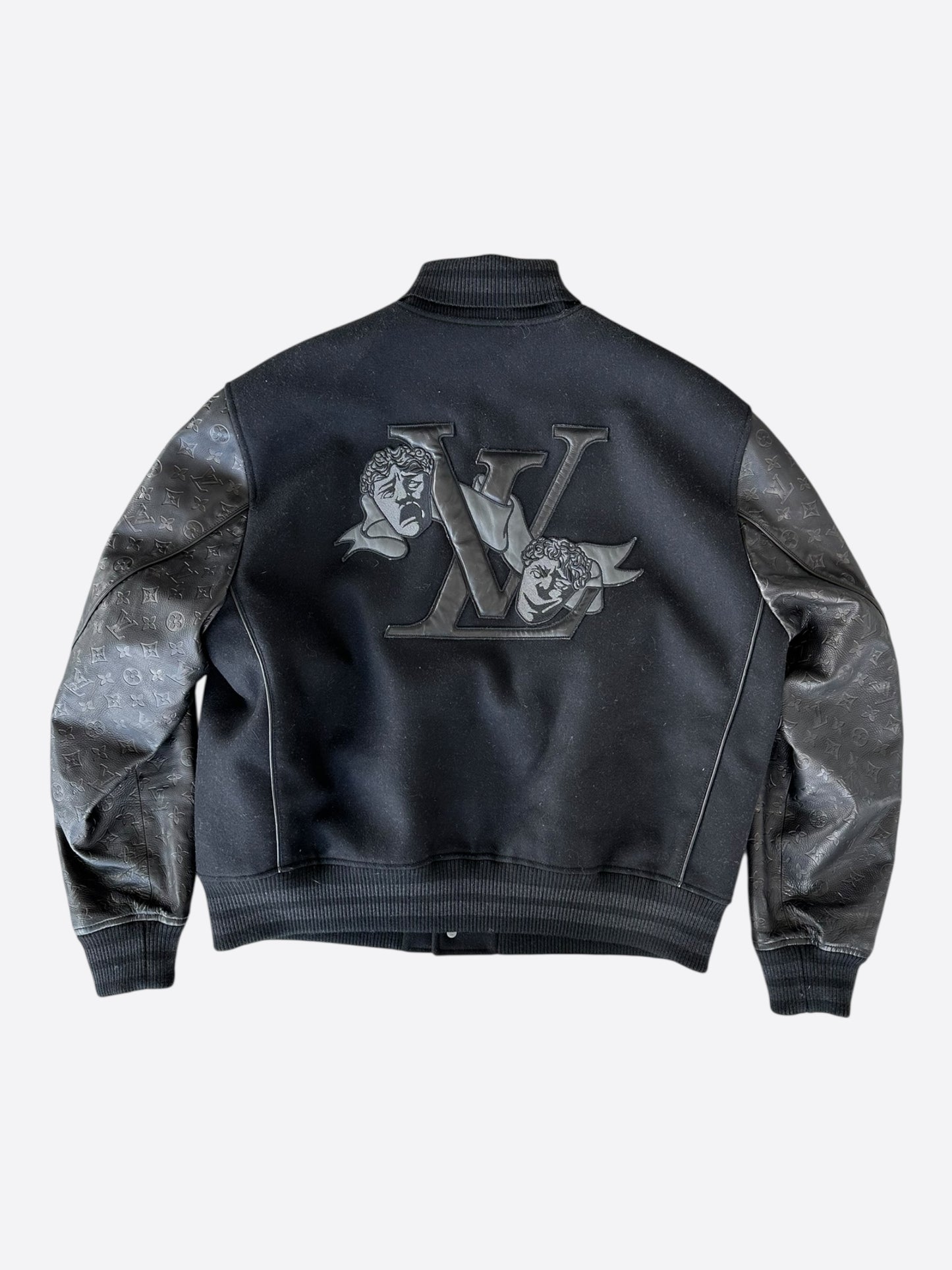 Louis Vuitton Black Monogram Mask Varsity Jacket