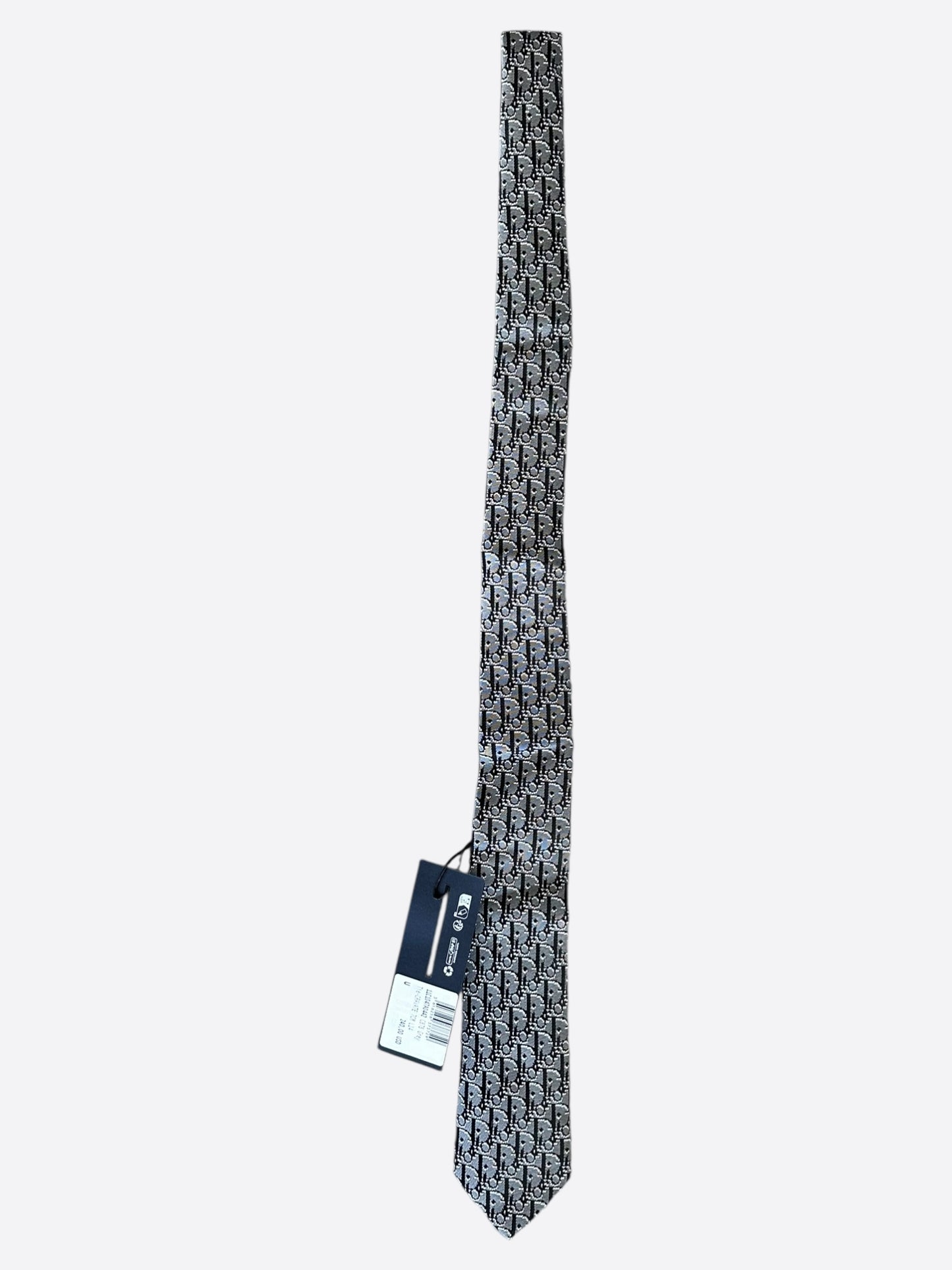 Dior Grey & Black Oblique Tie
