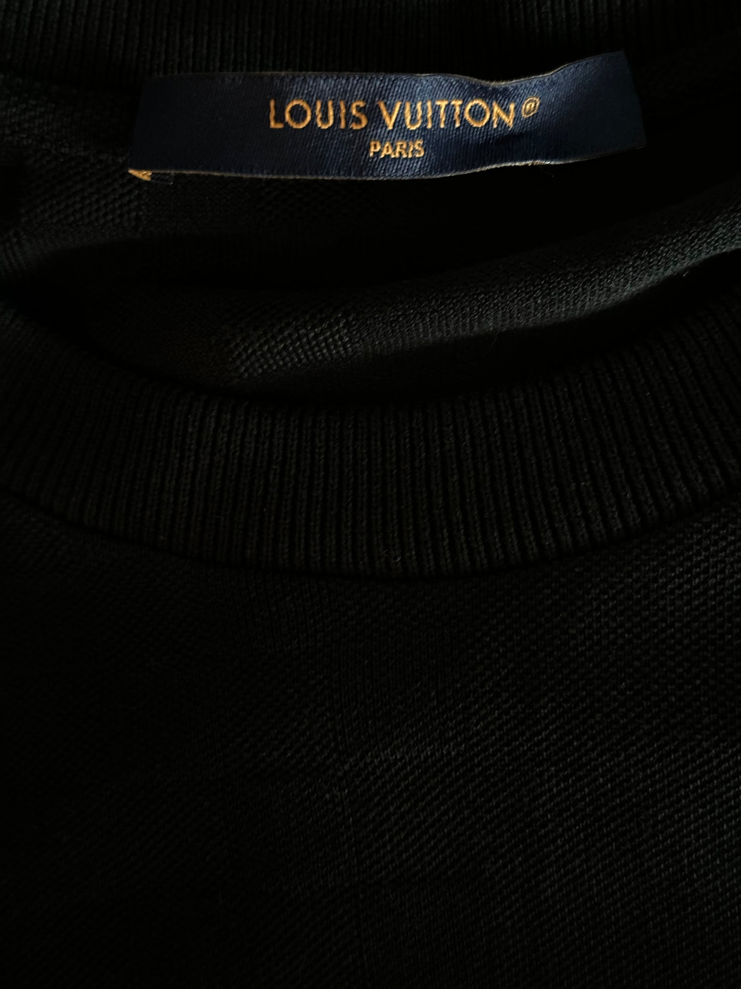Louis Vuitton Black Half Damier Pocket T-Shirt