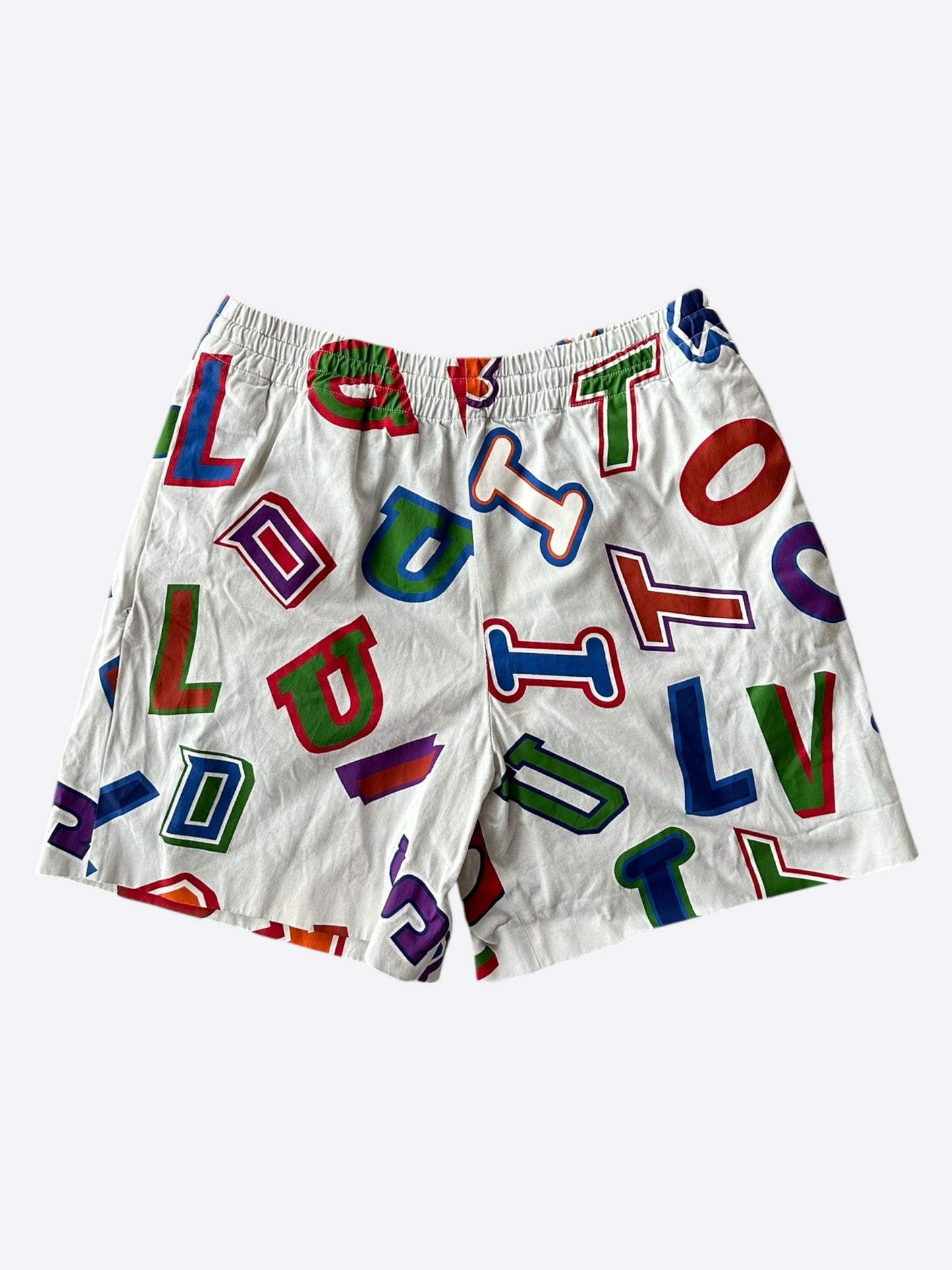 Louis Vuitton NBA White Multicolor Letter Shorts