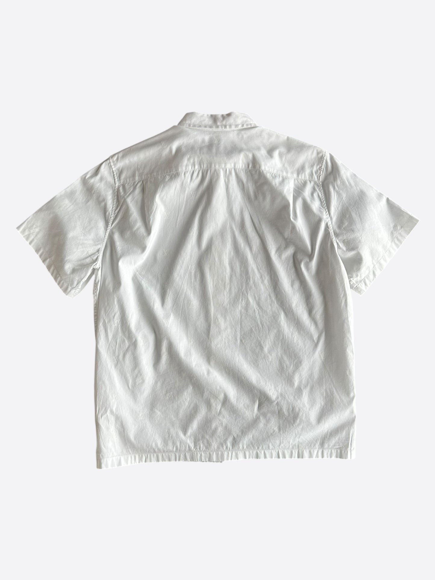 Louis Vuitton White All Over LV Logo Button Up Shirt