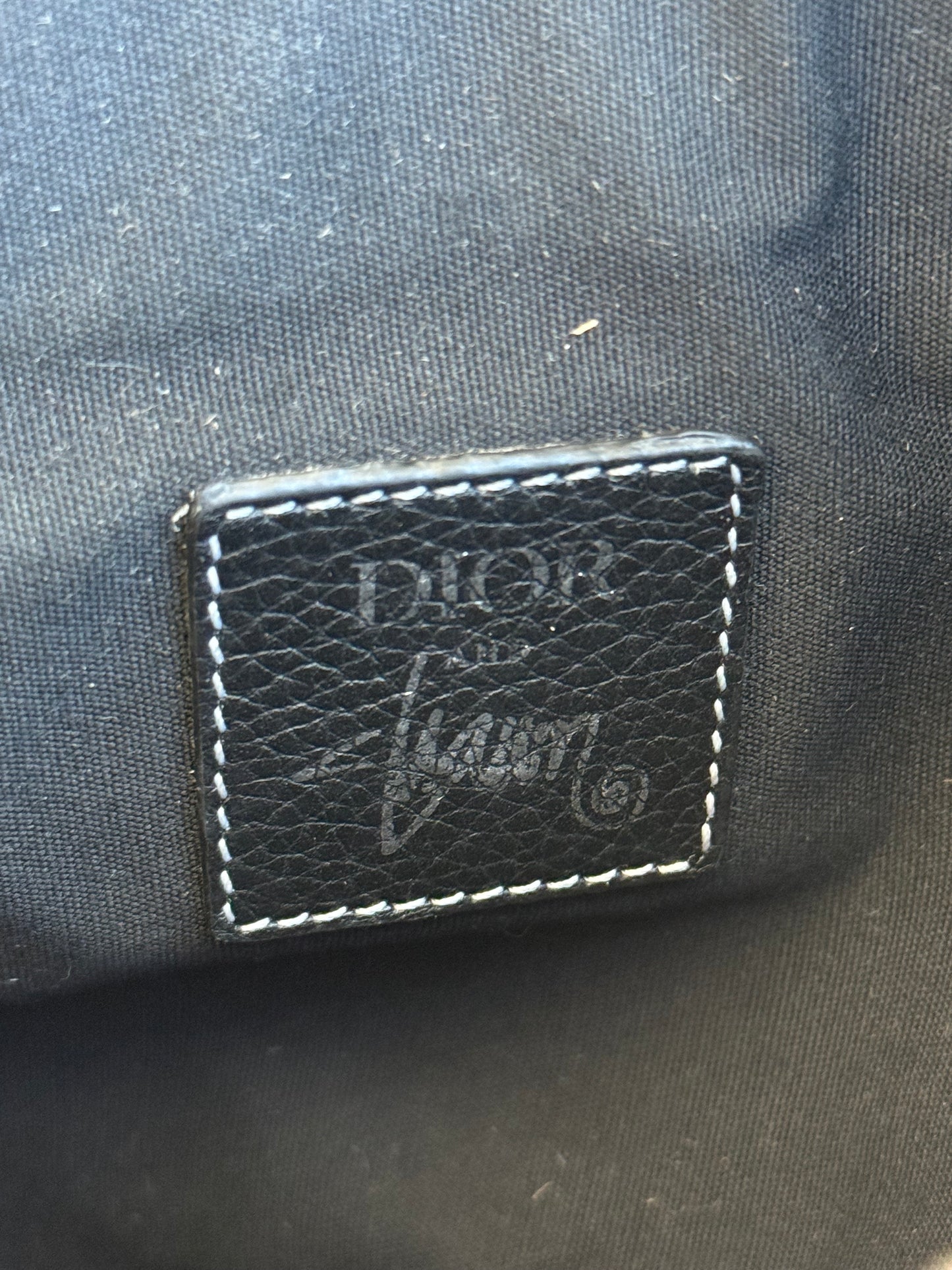 Dior Stussy Black Bee Logo Saddle Bag