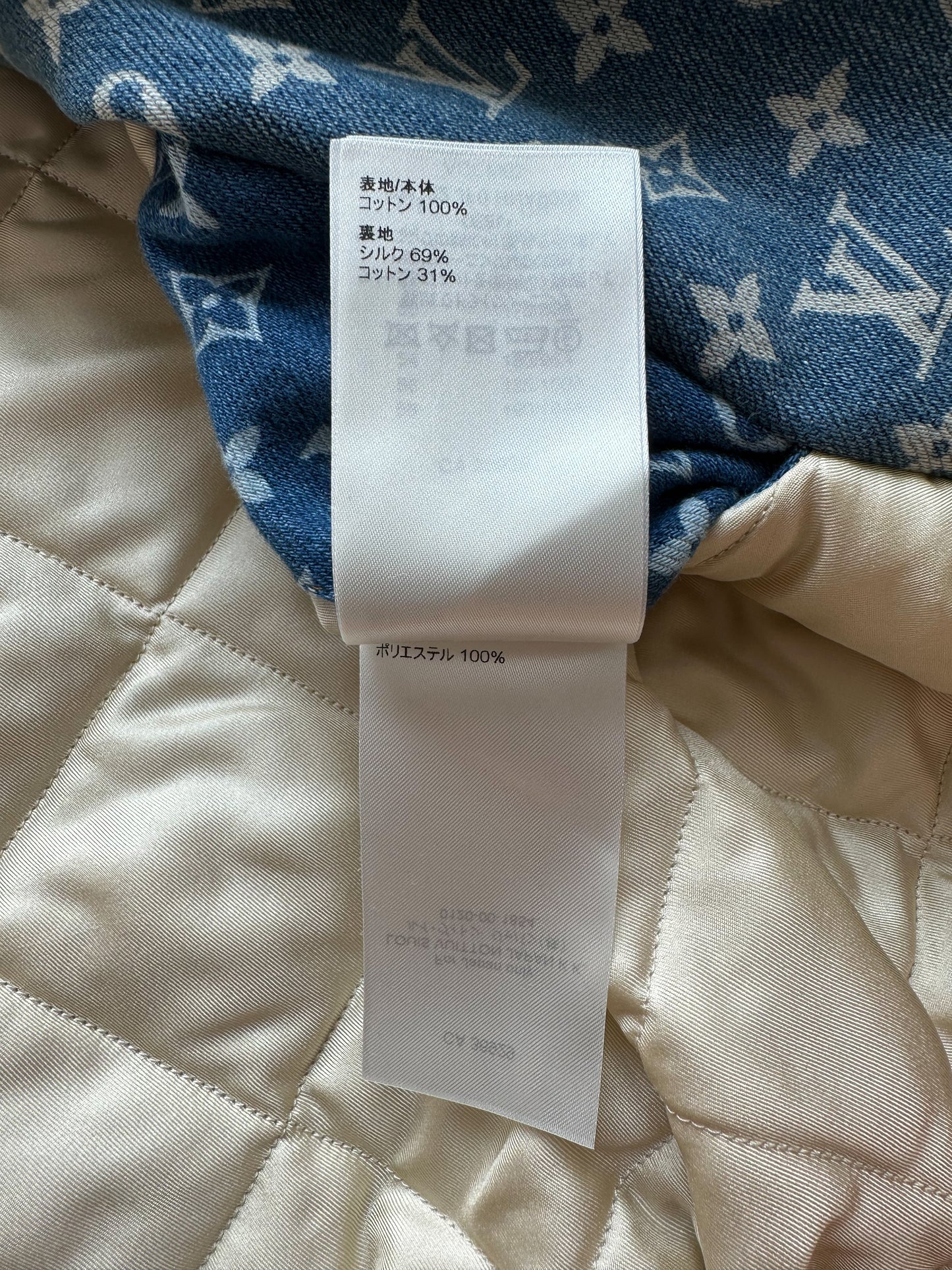 Louis Vuitton Blue Monogram Distressed Floral Workwear Jacket