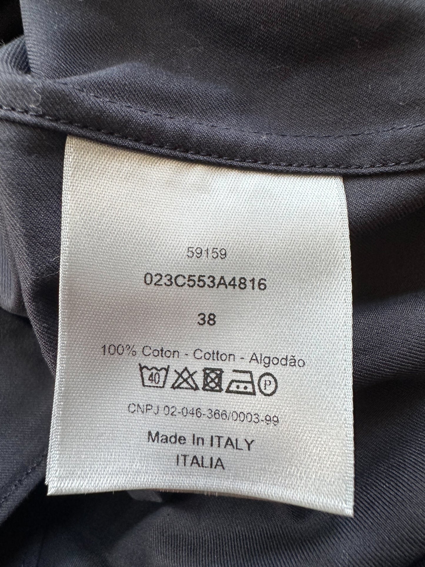 Dior Navy Pocket Oblique Button Up Shirt
