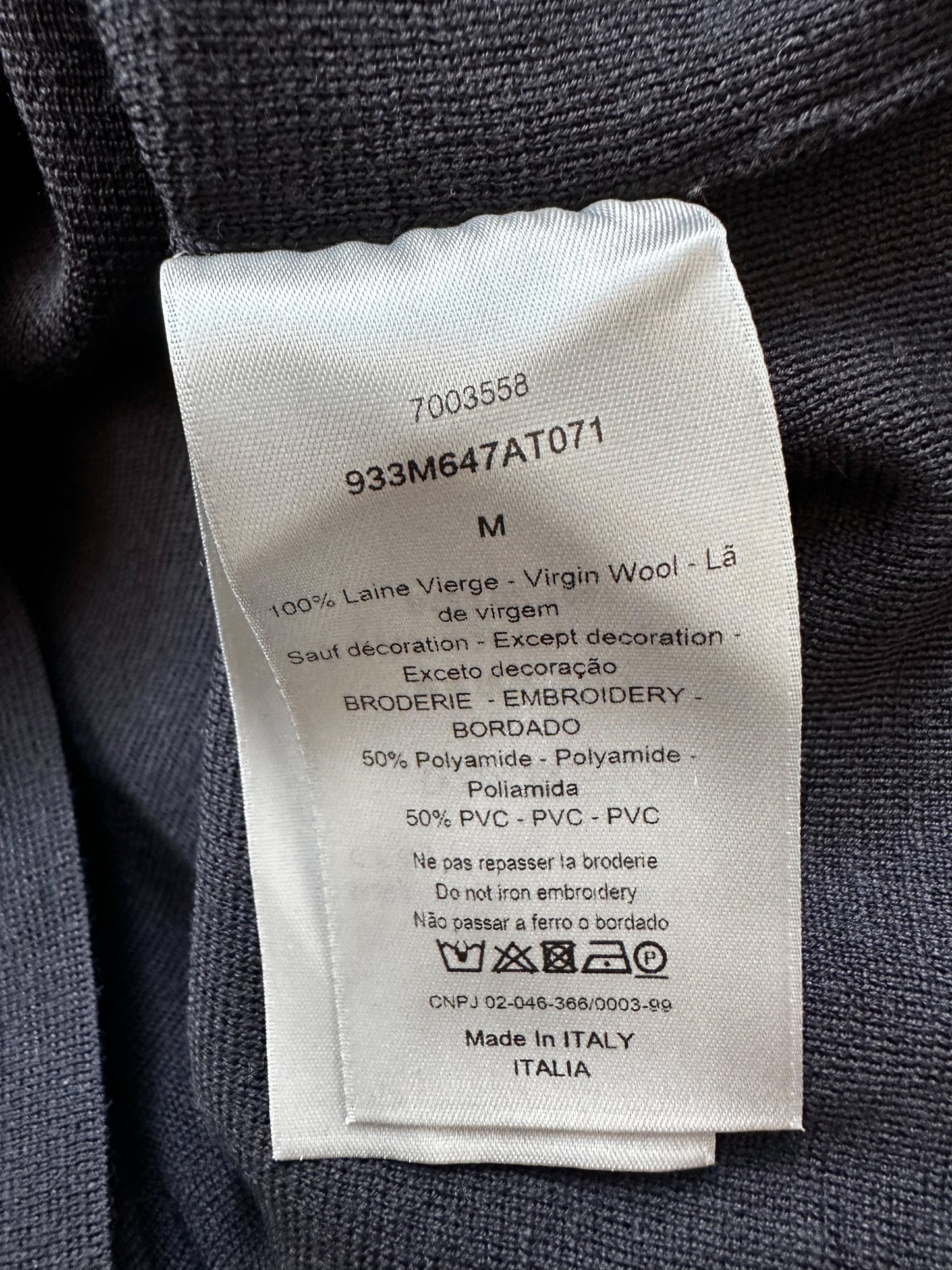 Dior Black Patch Wool Sweater