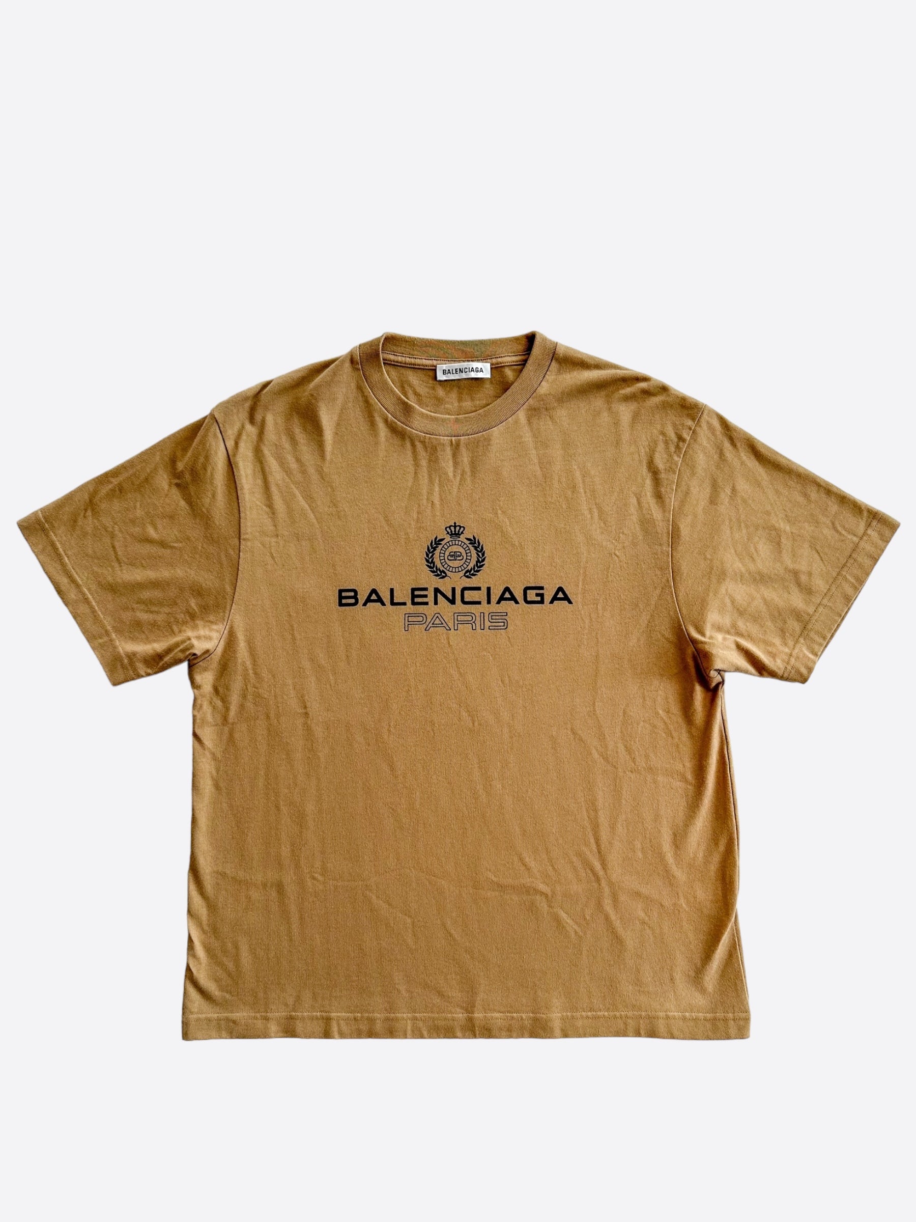 Balenciaga Brown Black Logo T-Shirt – Savonches