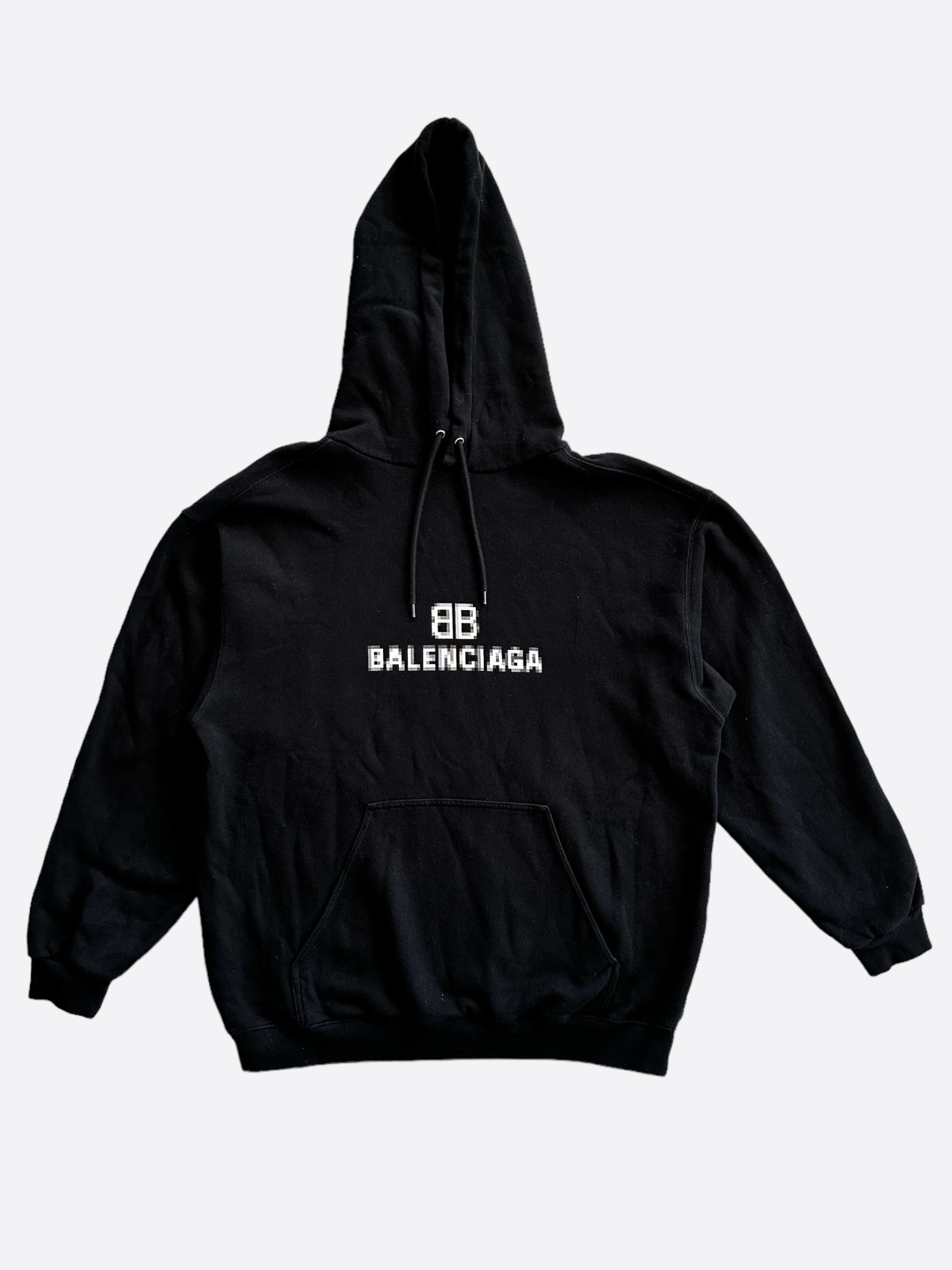 Black and white balenciaga hoodie sale