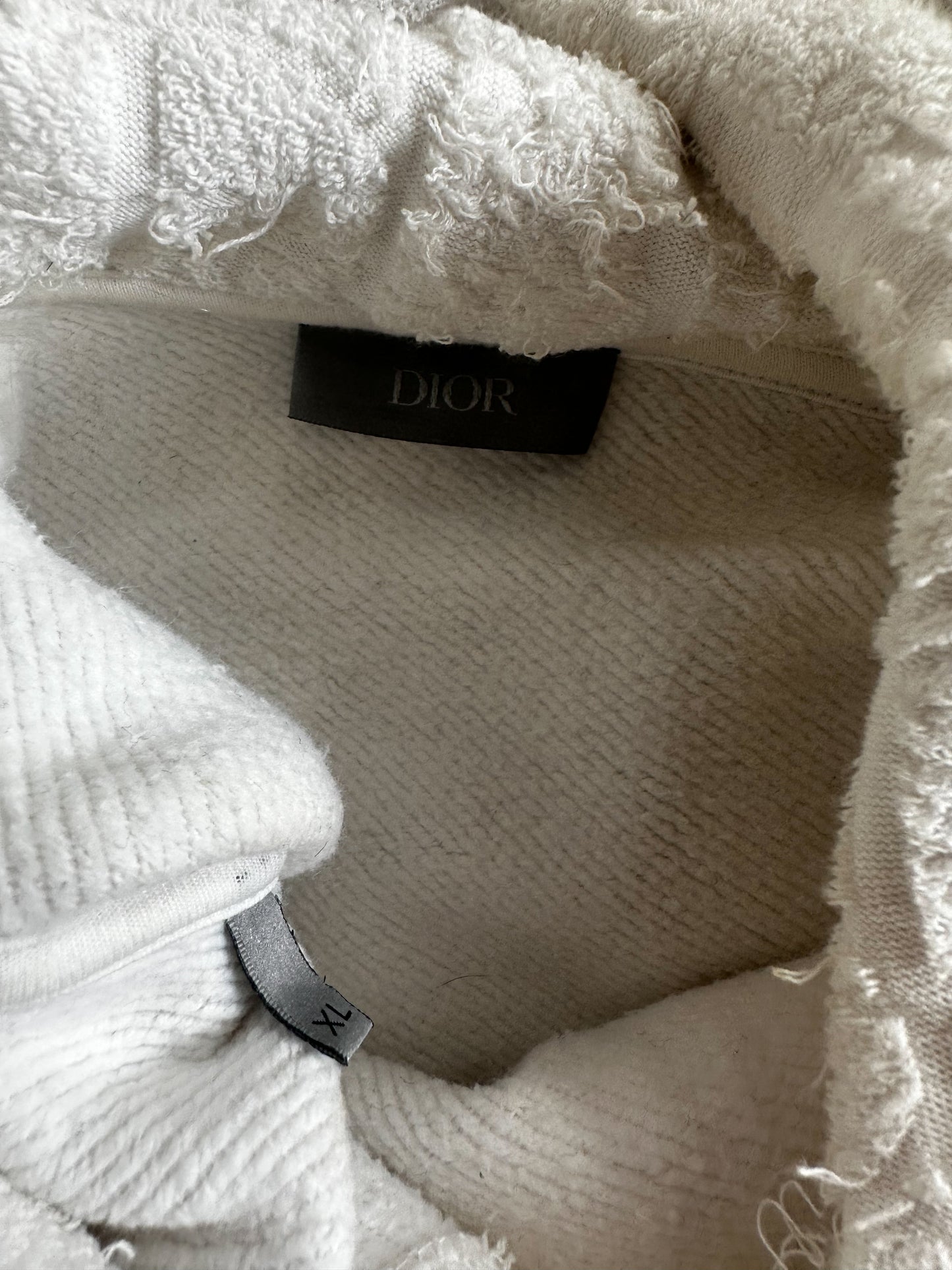 Dior White Oblique Towel Hoodie