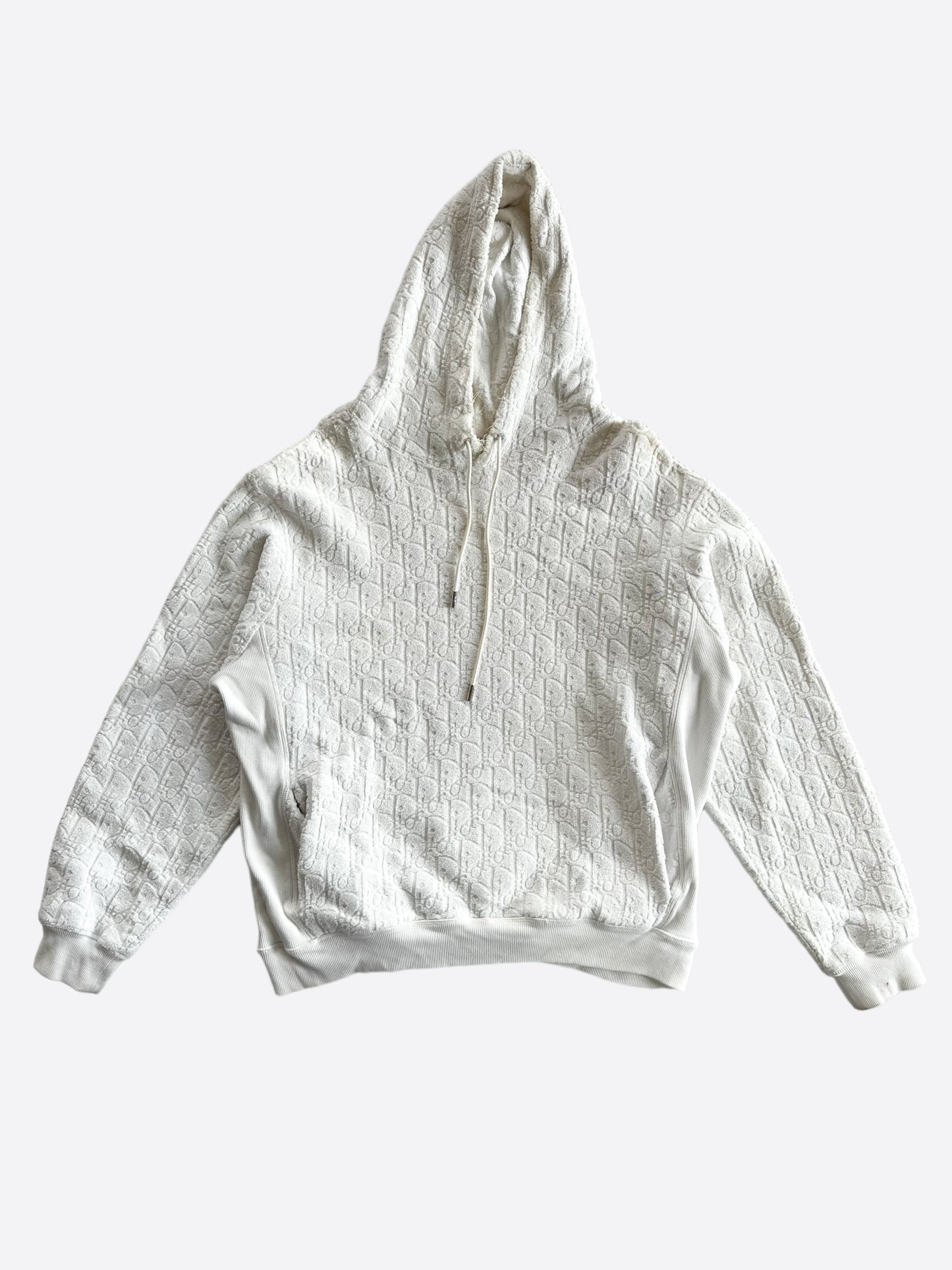 Dior White Oblique Towel Hoodie