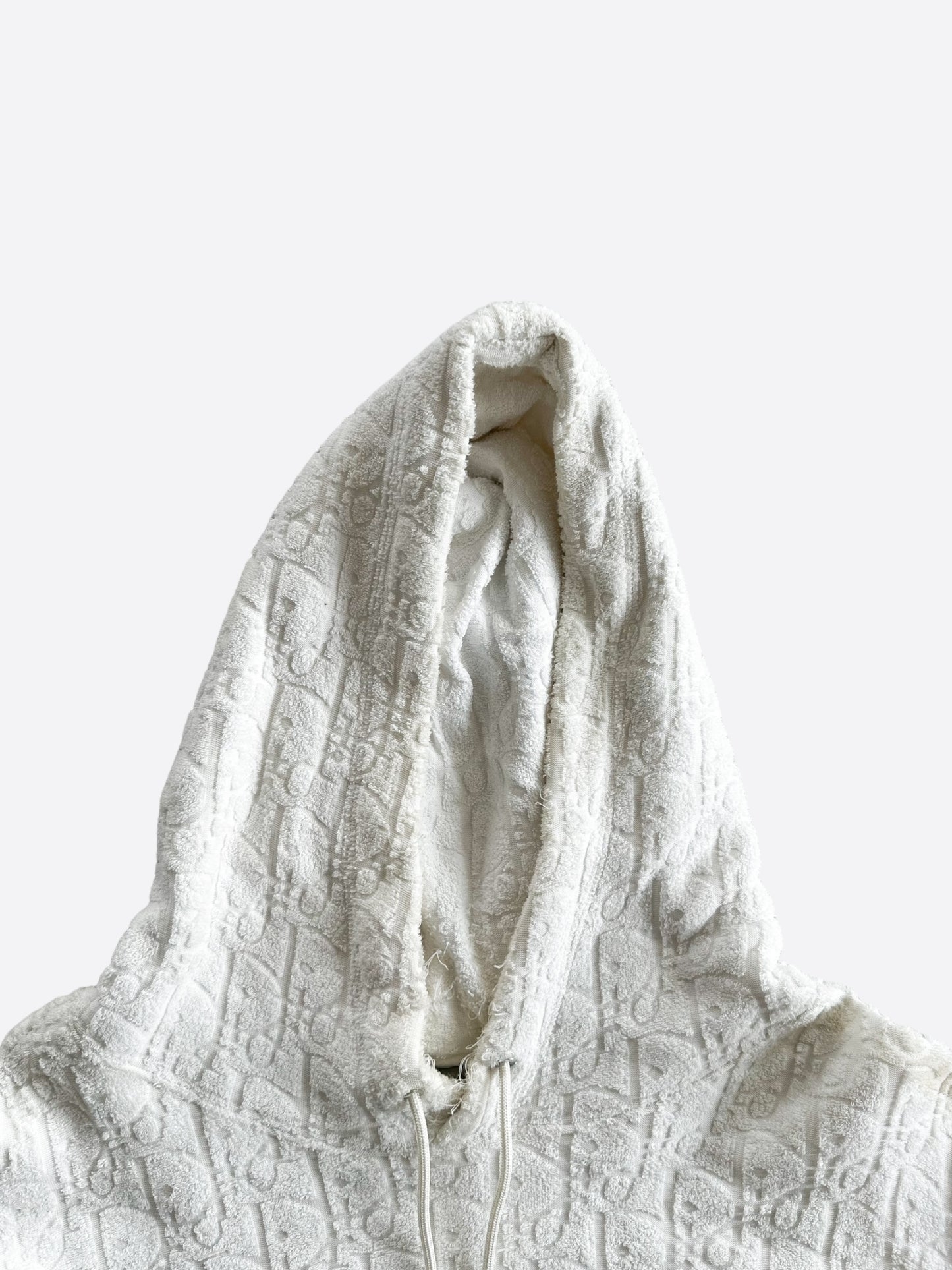 Dior White Oblique Towel Hoodie