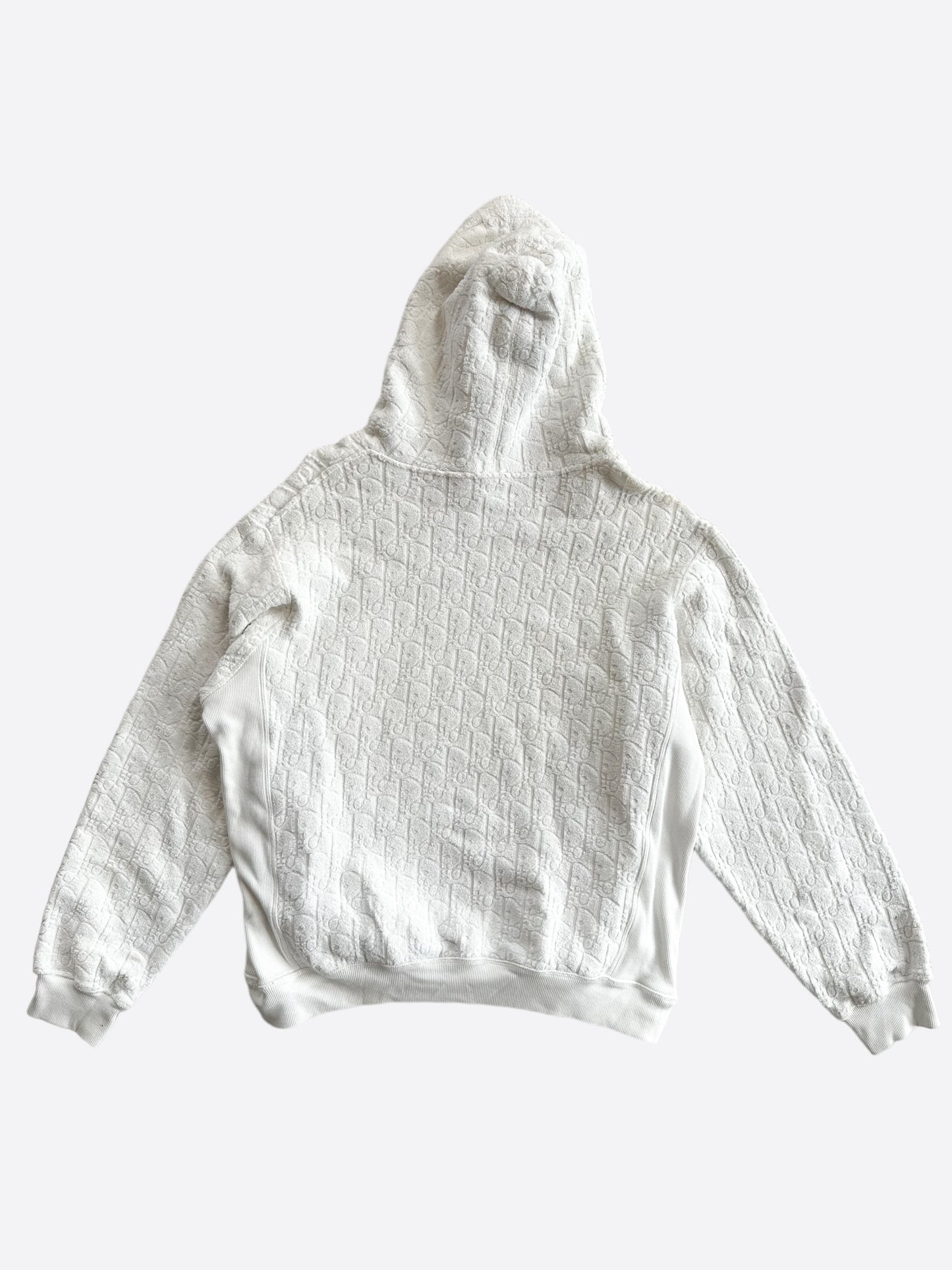 Dior White Oblique Towel Hoodie