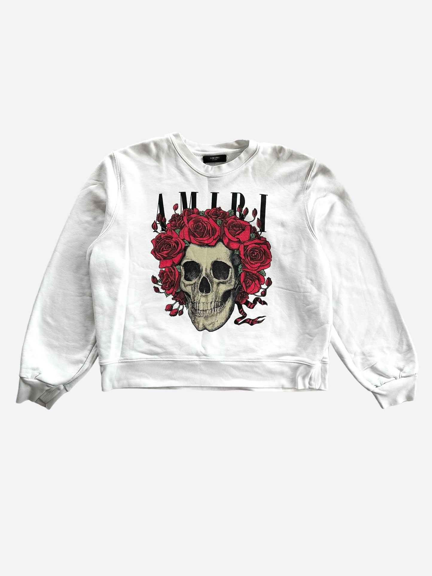 Amiri Grateful Dead White Skull Roses Sweater