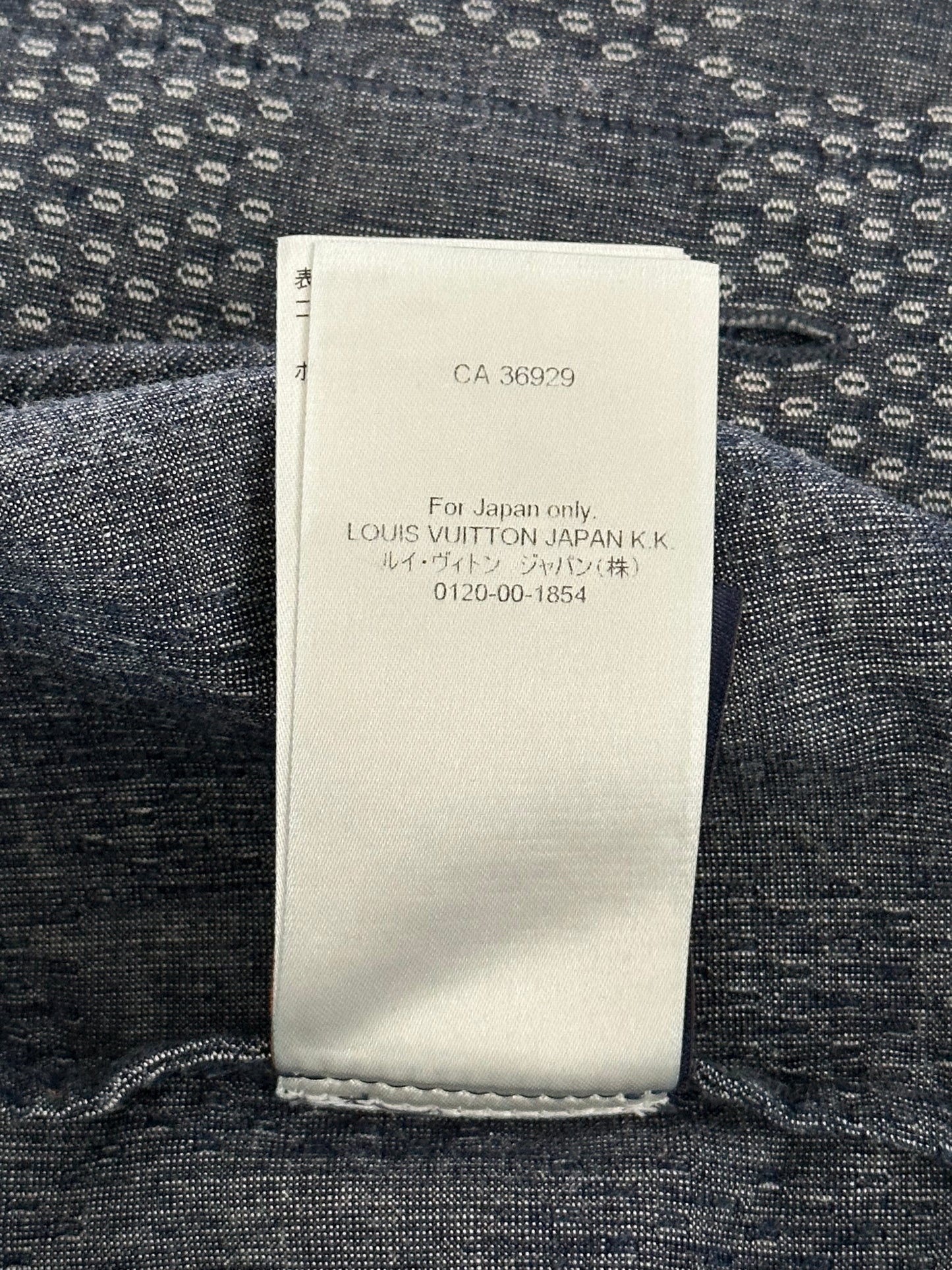 Louis Vuitton Blue & White Damier Denim Button Up Shirt