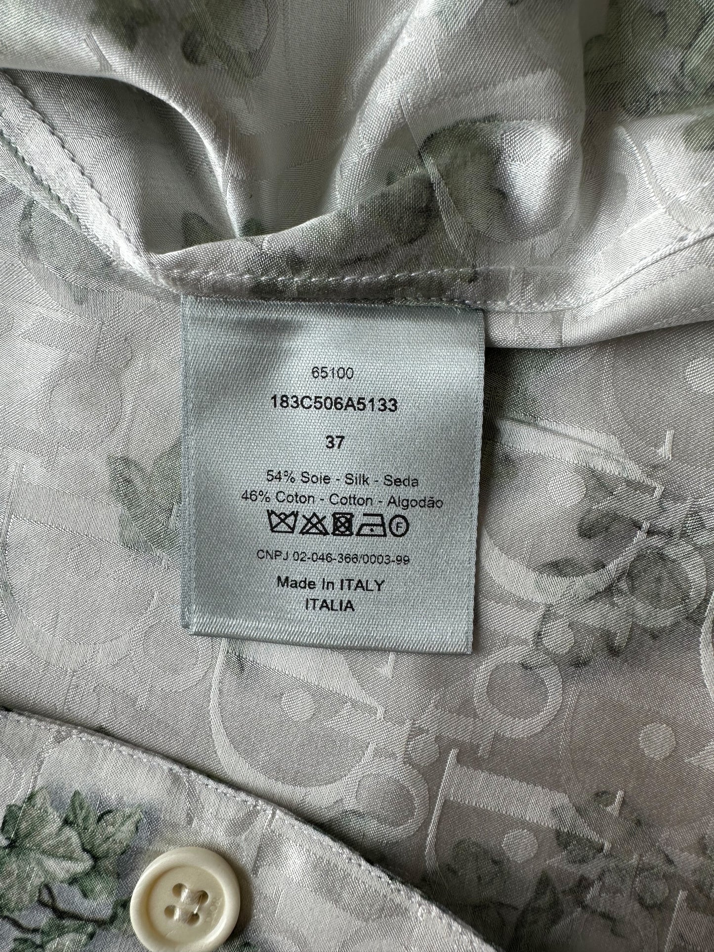 Dior Amoako Boafo White Oblique Leaf Button Up Shirt