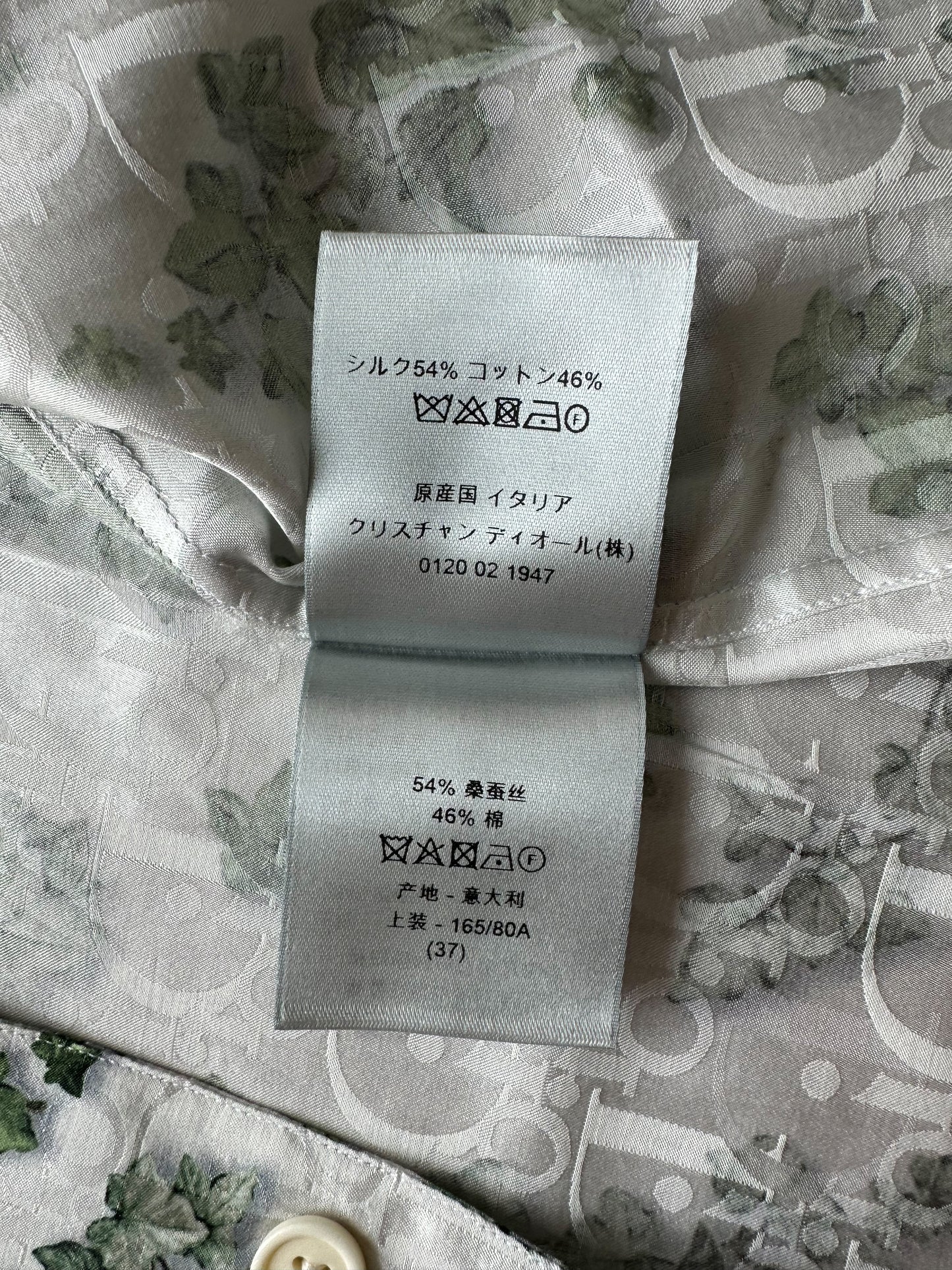 Dior Amoako Boafo White Oblique Leaf Button Up Shirt