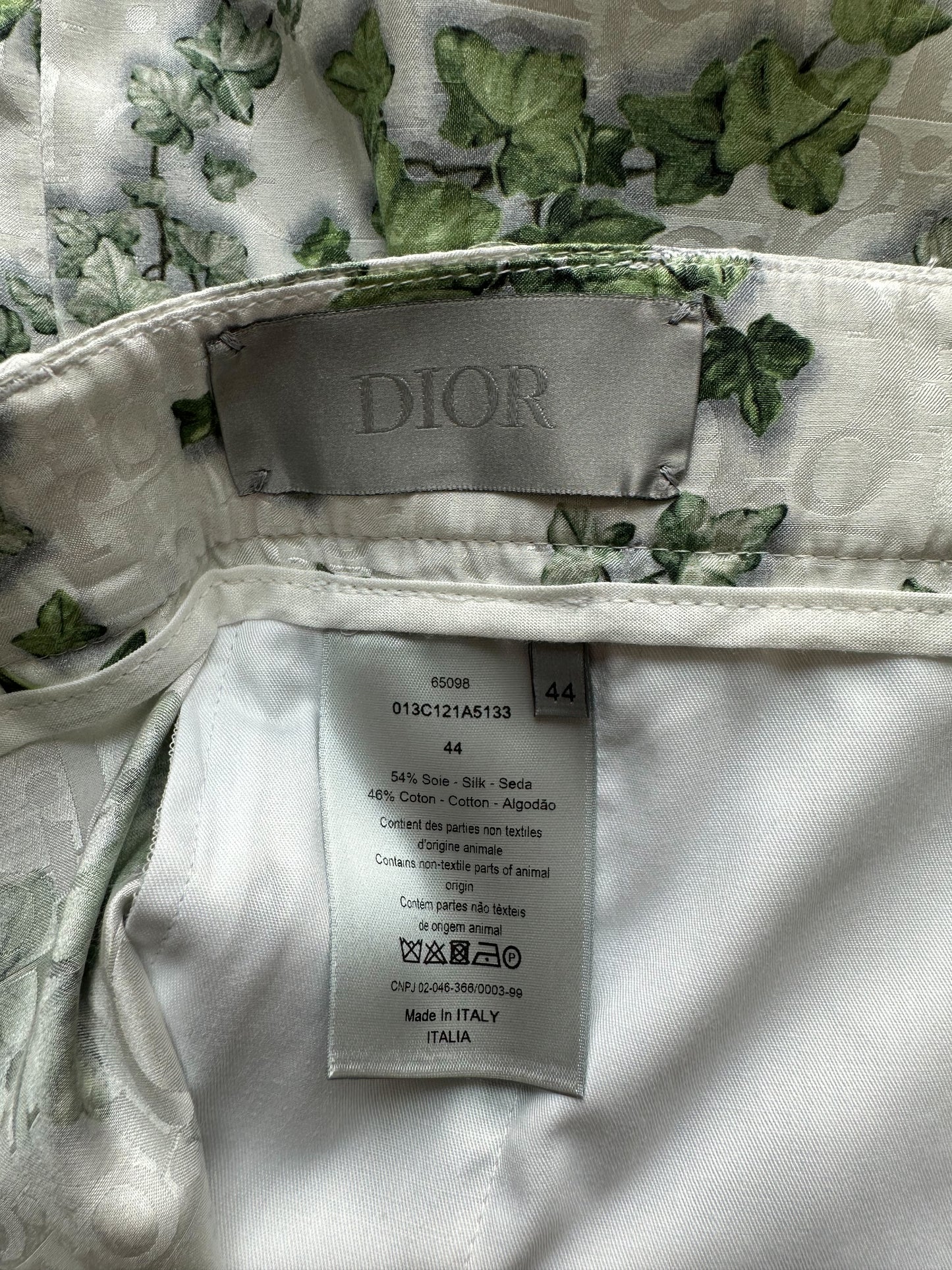 Dior Amoako Boafo White Oblique Leaf Shorts