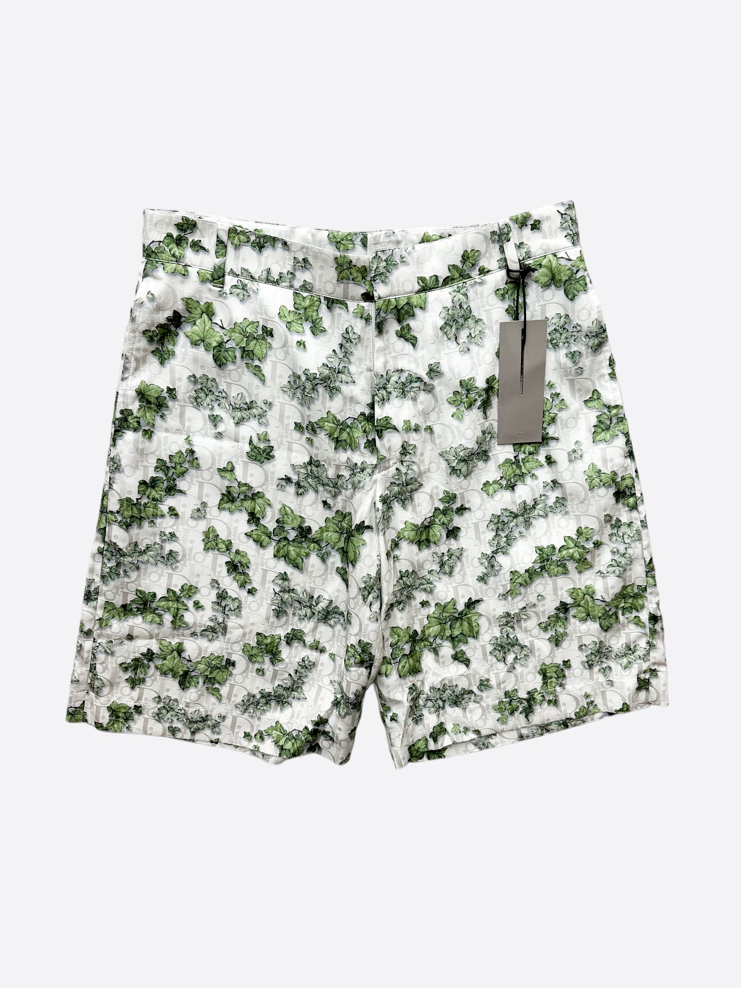 Dior Amoako Boafo White Oblique Leaf Shorts