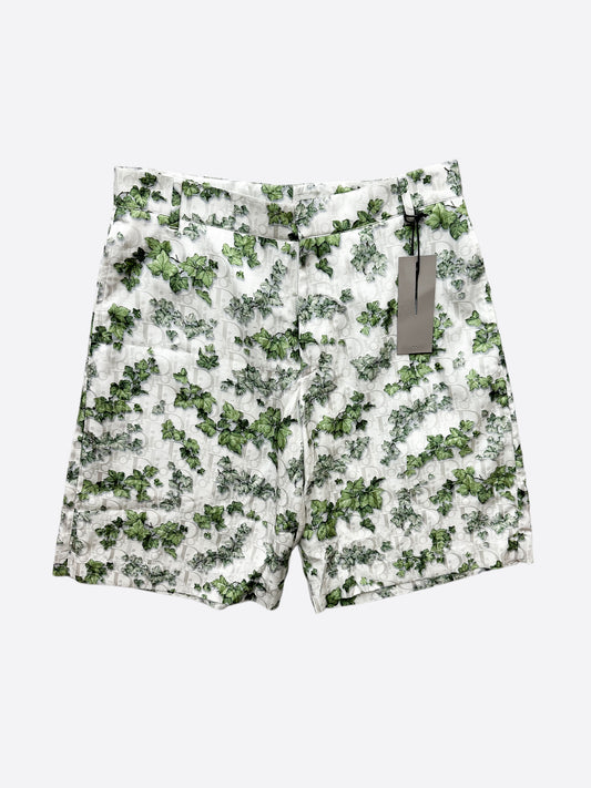 Dior Amoako Boafo White Oblique Leaf Shorts