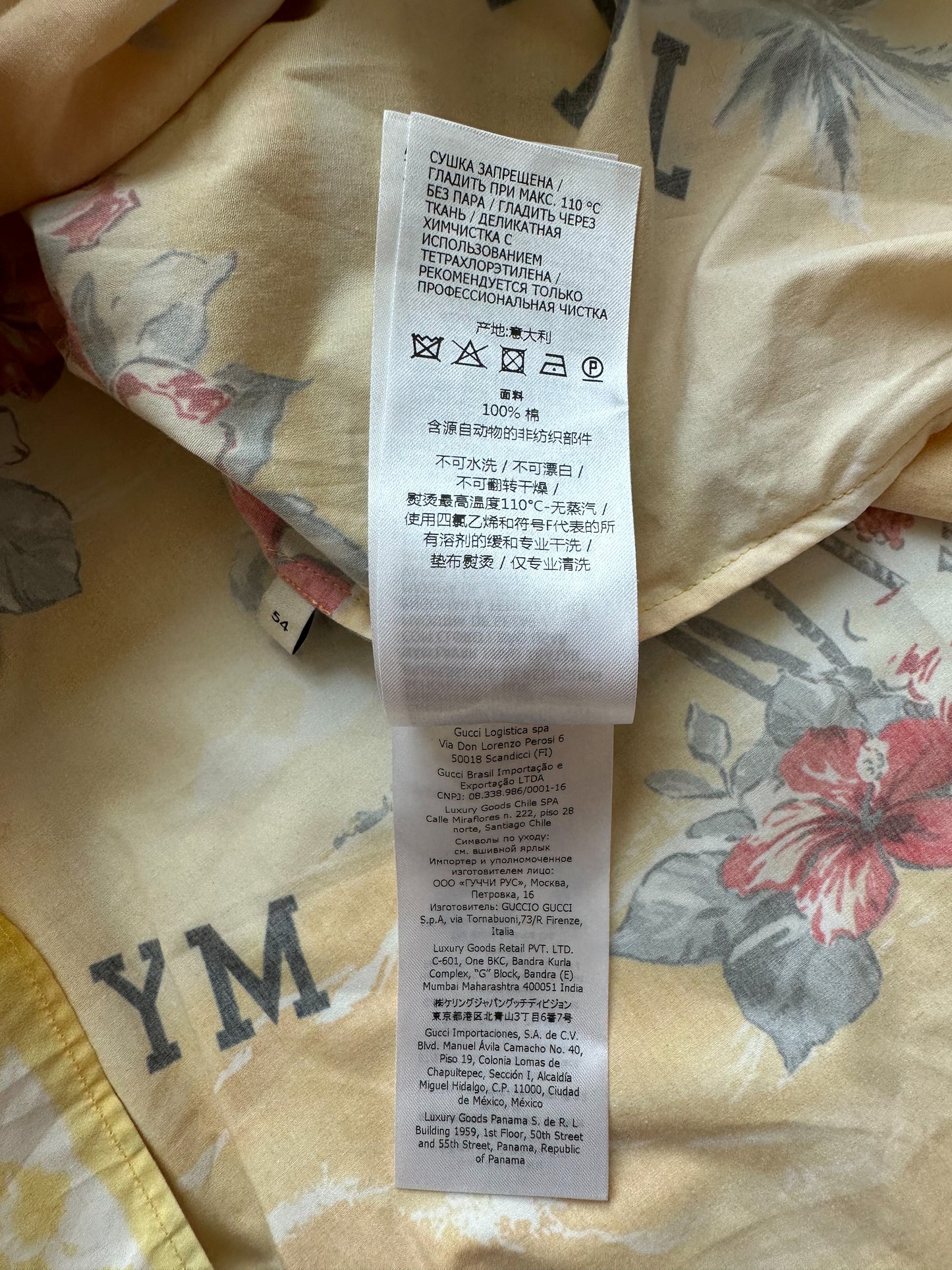 Gucci Yellow My Body Hawaiin Button Up Shirt