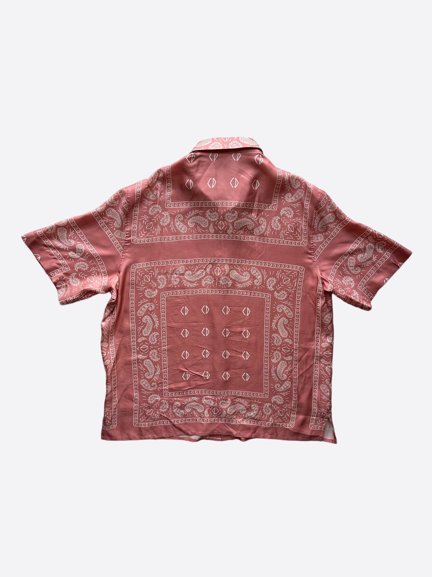 Dior Cactus Jack Pink Paisley Bandana Print Silk Button Up Shirt