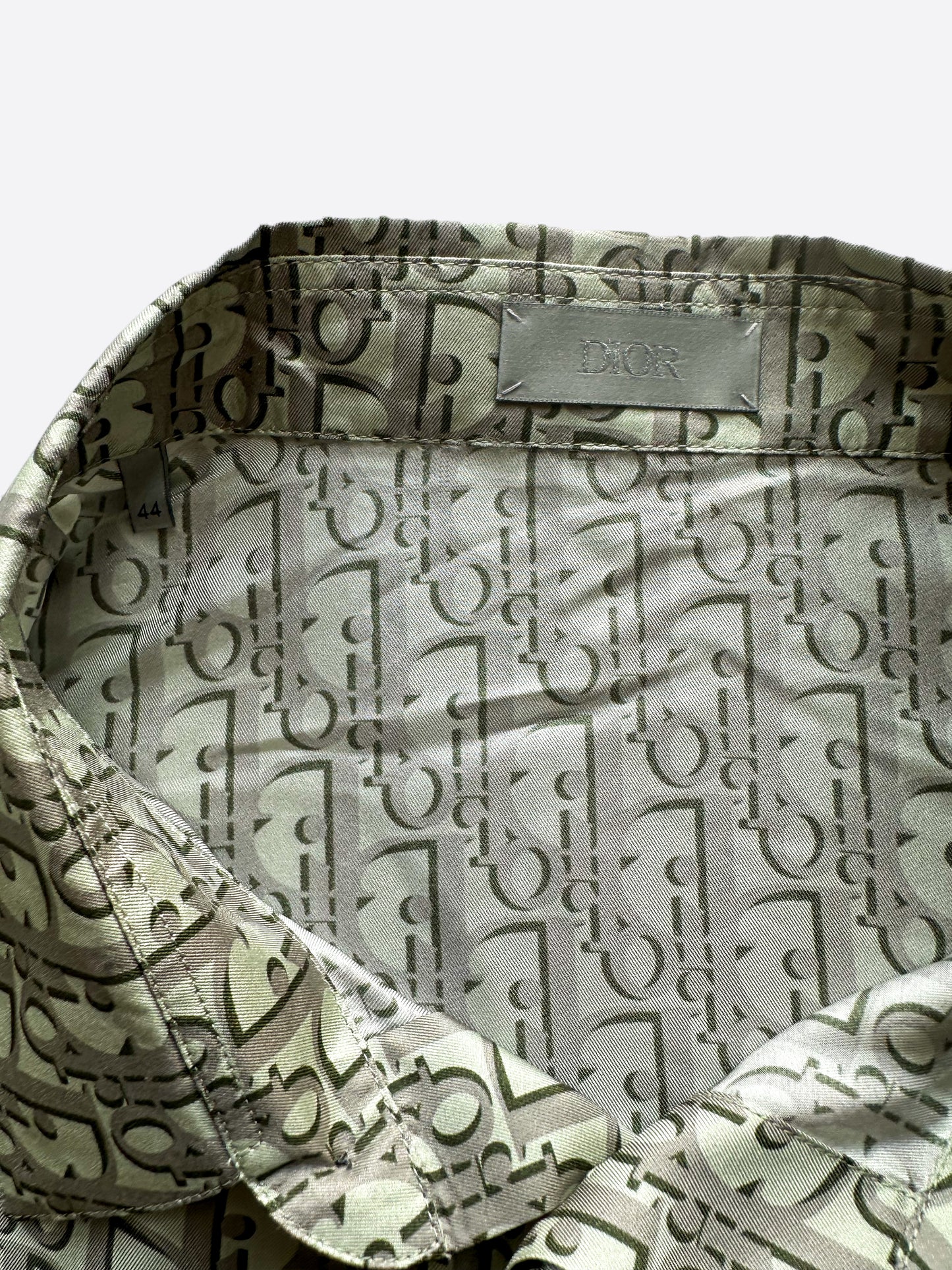 Dior Grey Oblique Silk Button Up Shirt