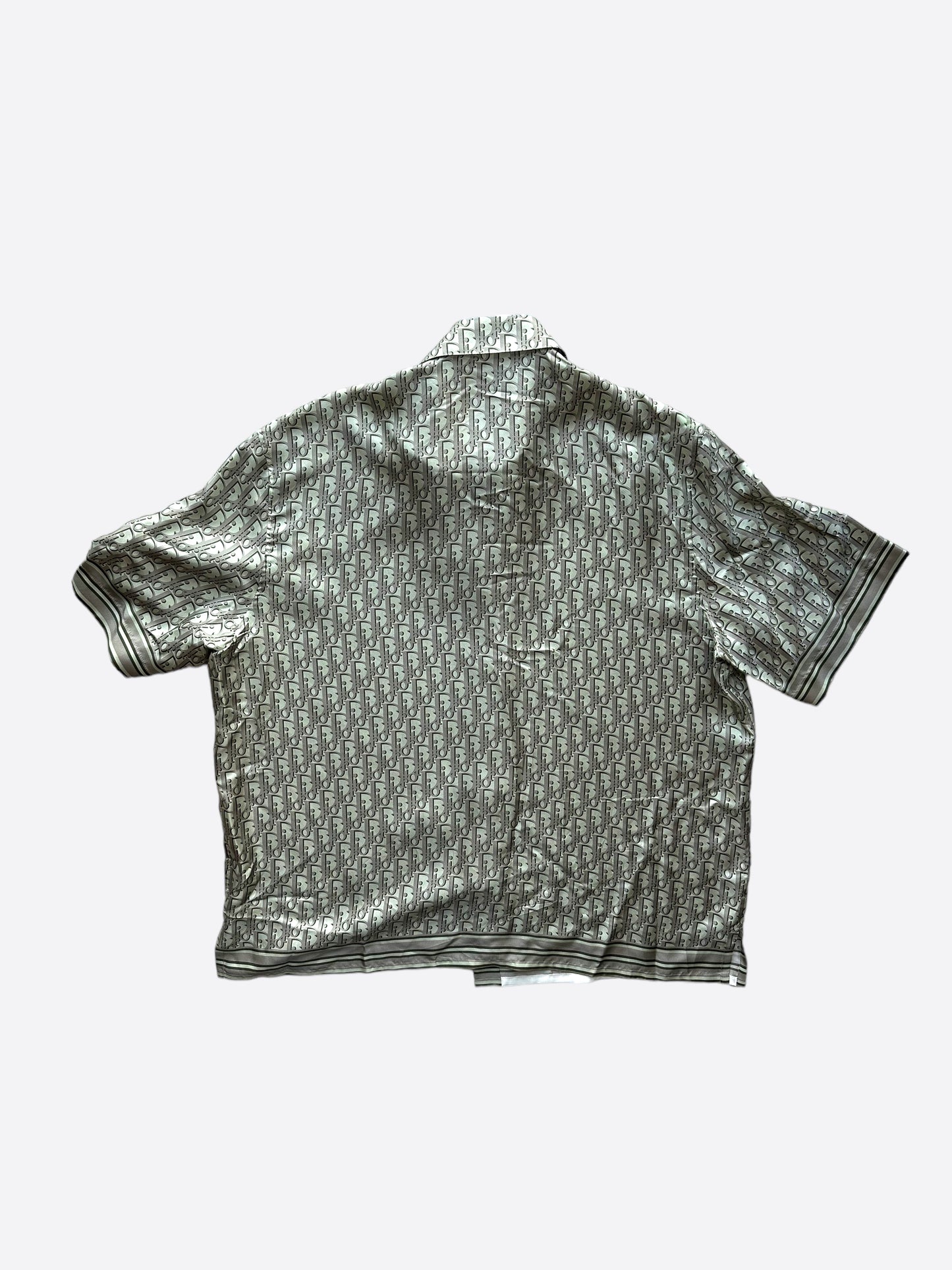 Dior Grey Oblique Silk Button Up Shirt