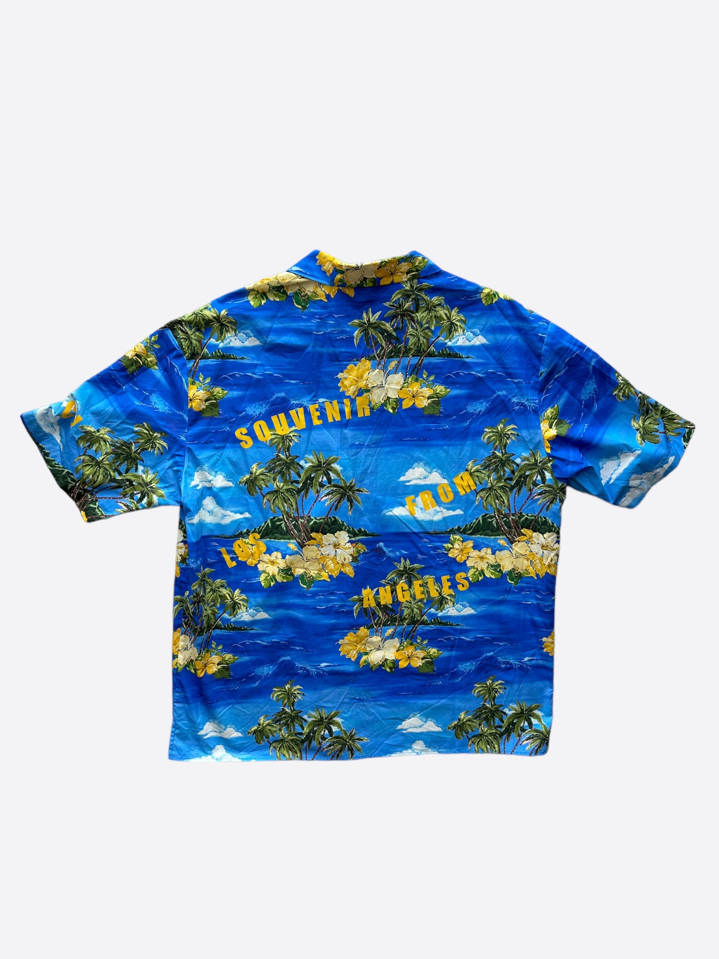 Gucci Blue Los Angeles Hawaiin Button Up Shirt