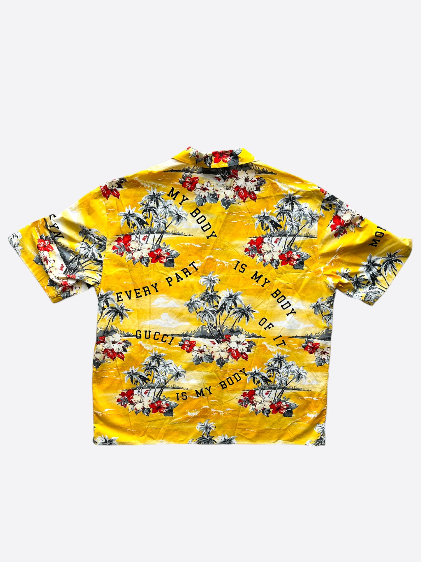Gucci Yellow My Body Hawaiin Button Up Shirt