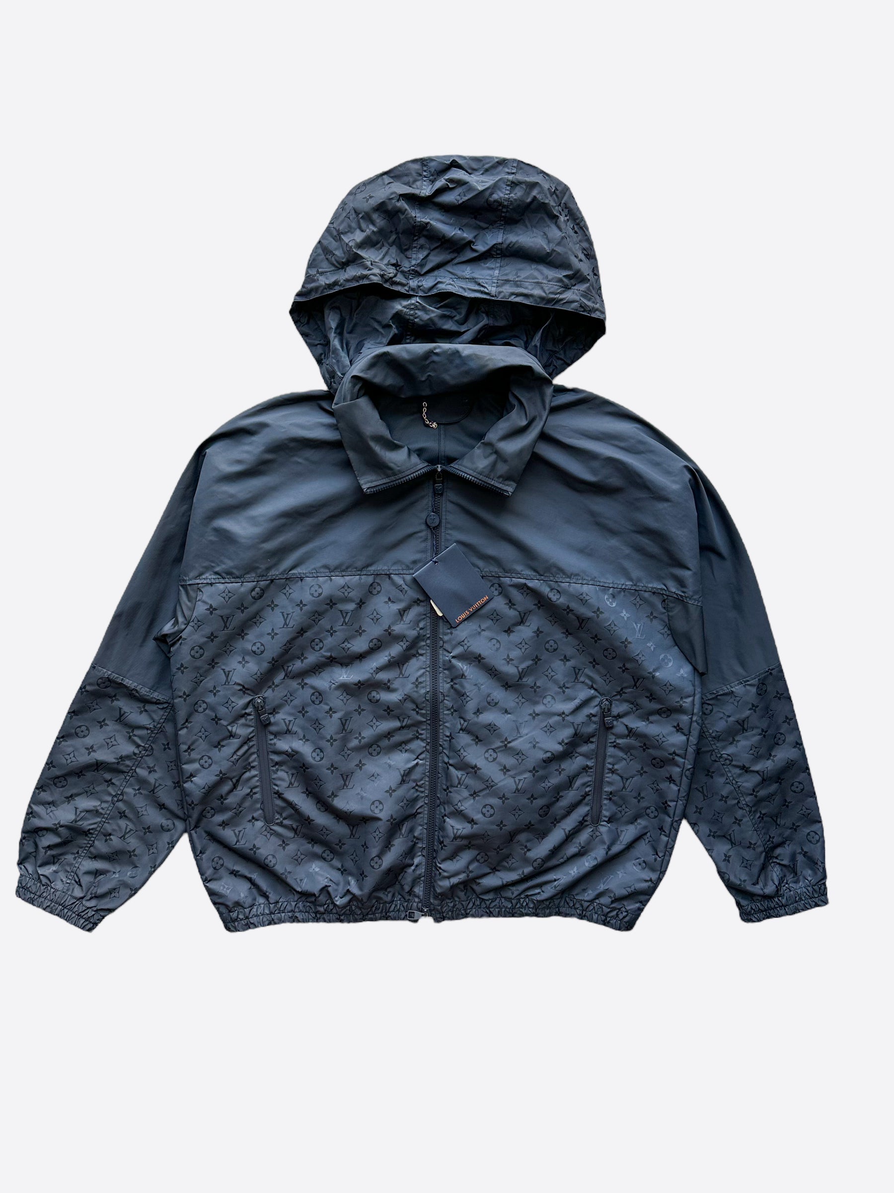 LOUIS VUITTON REVERSIBLE monogram windbreaker jacket navy brand