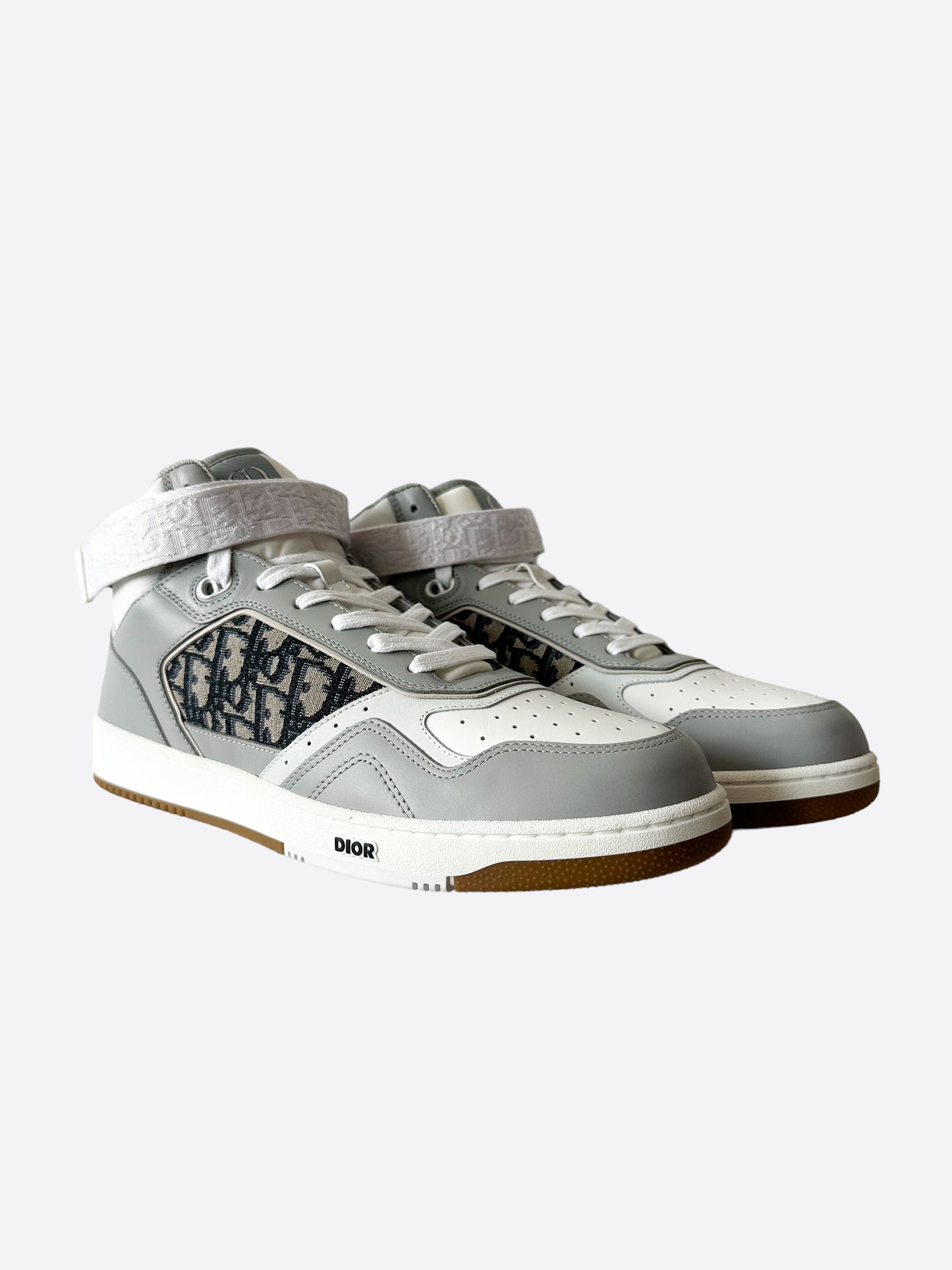 Dior Grey & White Oblique B27 Sneakers