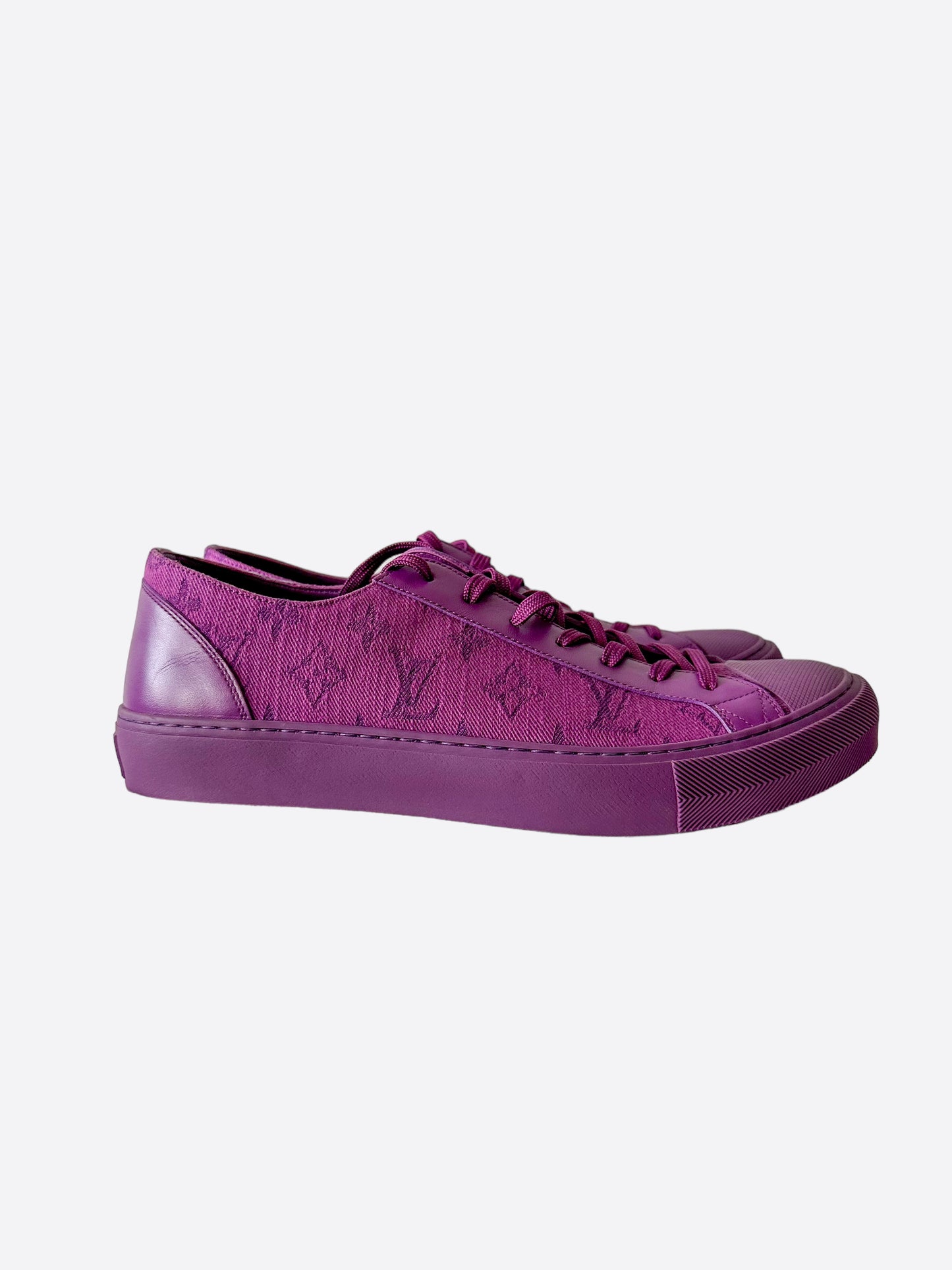 Louis Vuitton Purple Denim Monogram Low Top Sneakers