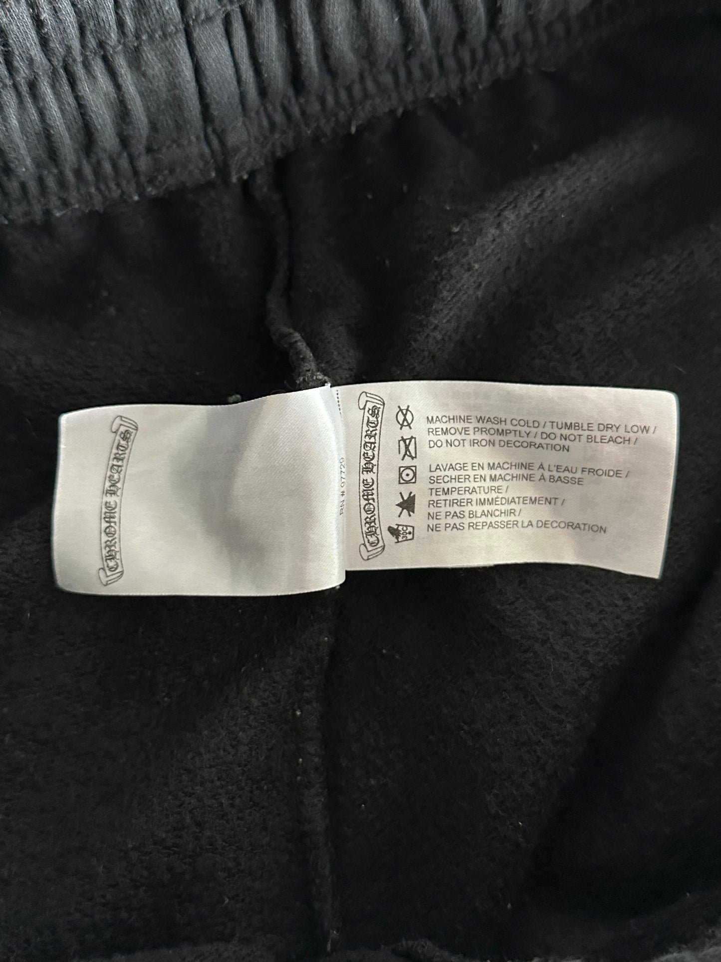 Chrome Hearts Black & White Horseshoe Logo Sweatpants