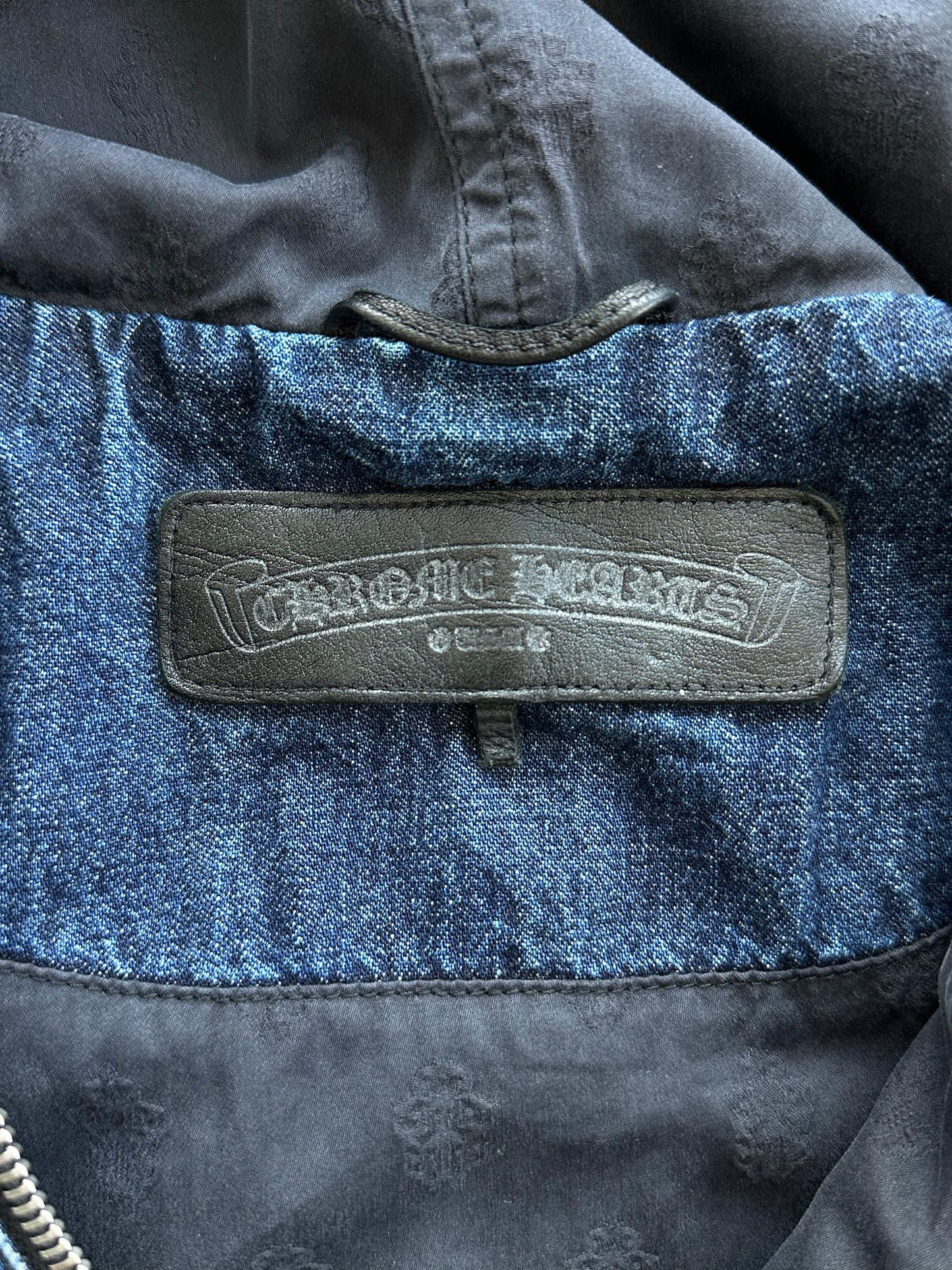 Chrome Hearts Blue & White Cross Patch Denim Anorak