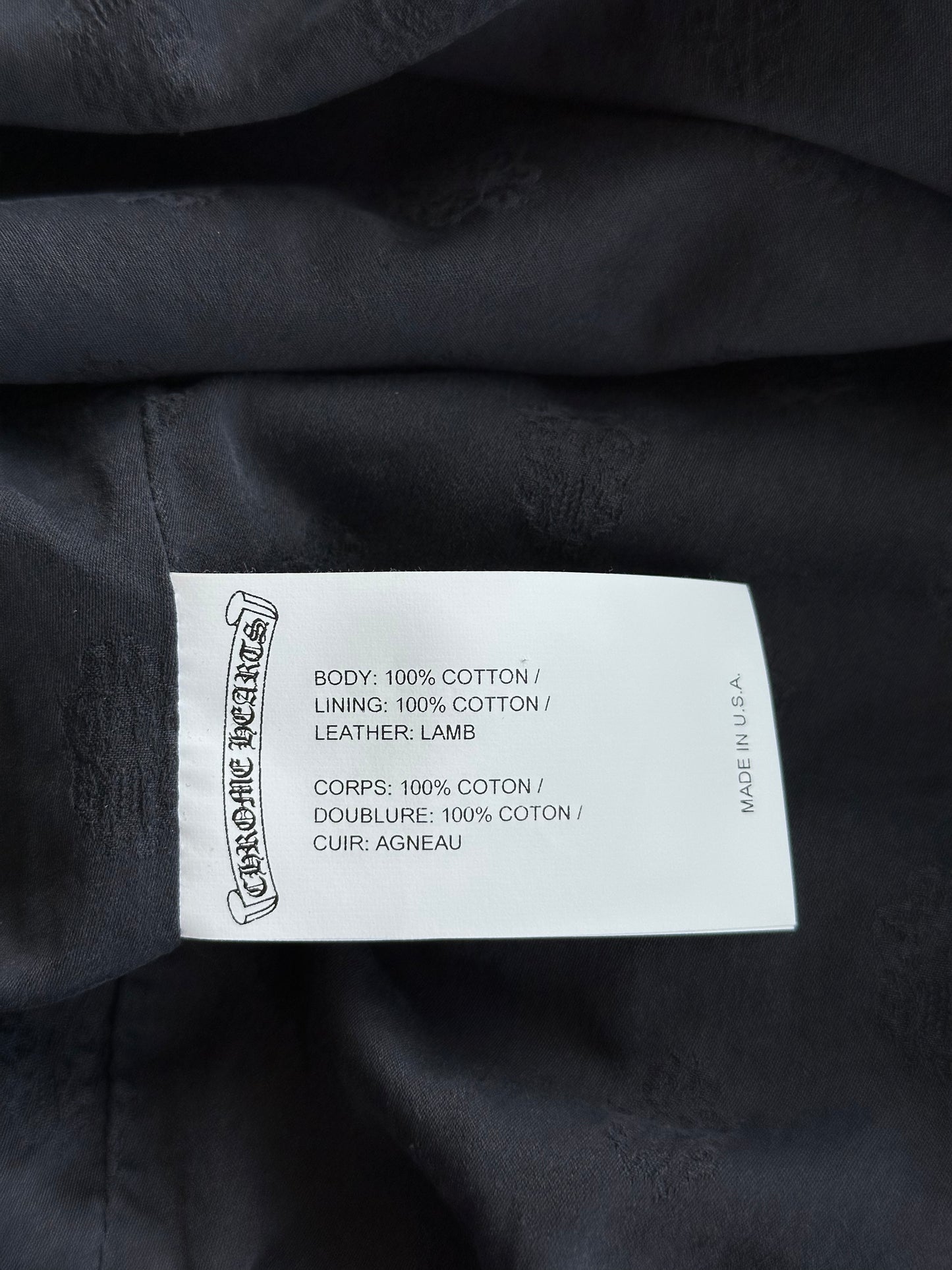 Chrome Hearts Blue & White Cross Patch Denim Anorak