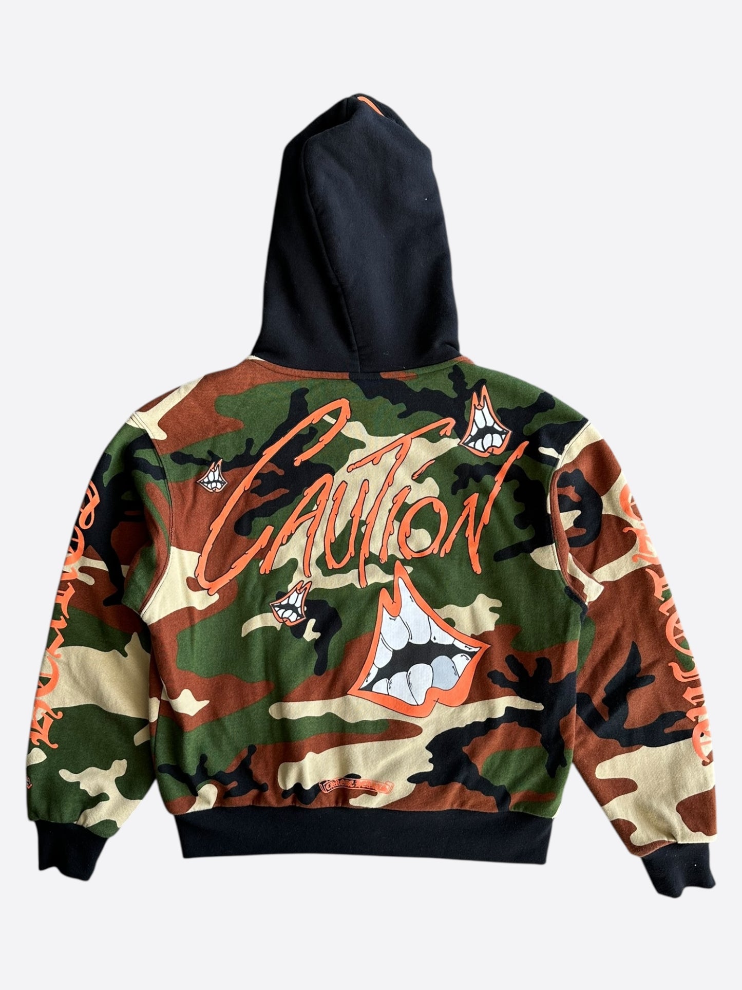 Chrome Hearts Matty Boy Camouflage Caution Zip Up Hoodie