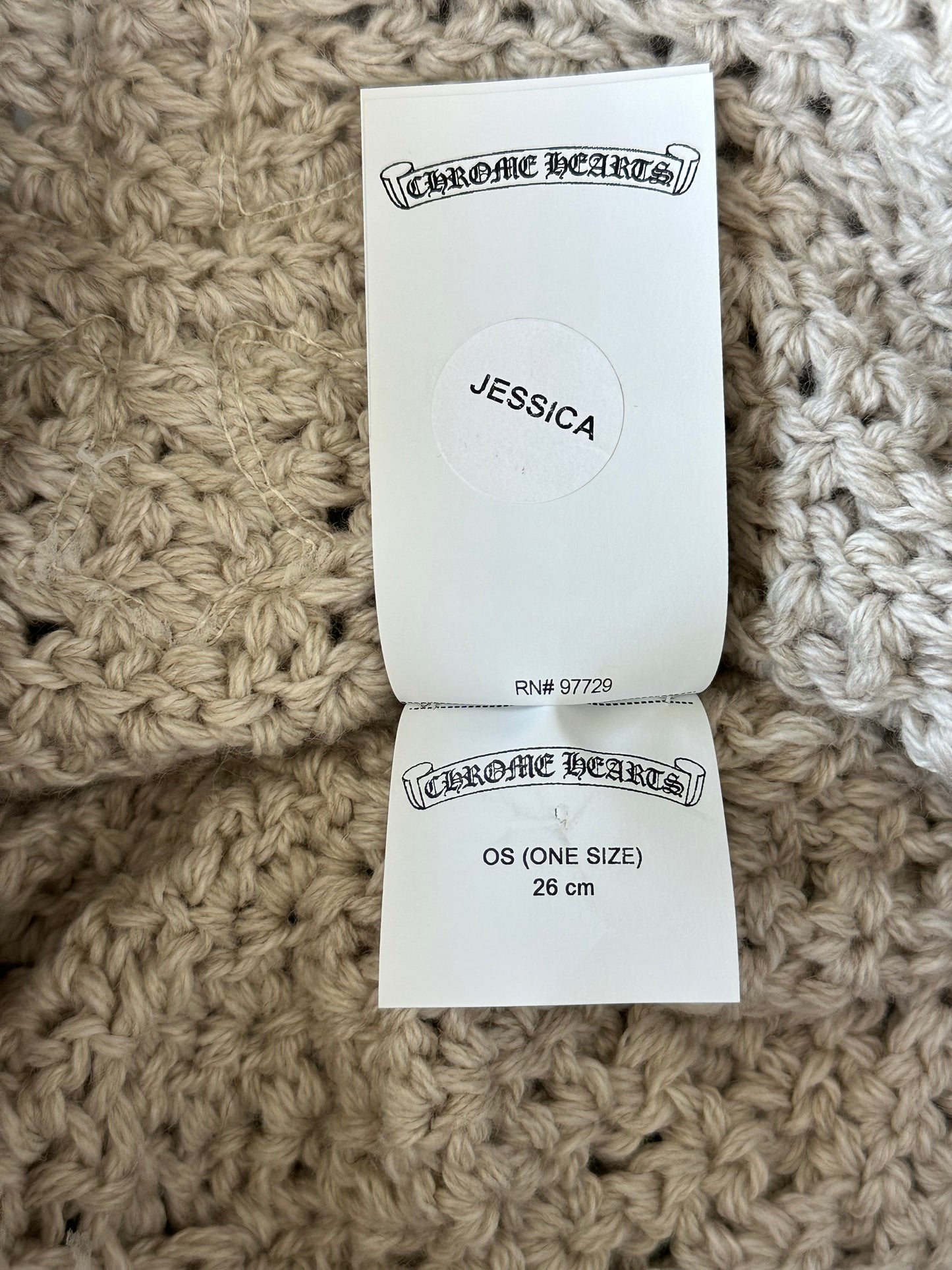 Chrome Hearts Beige & White Cross Patch Cashmere Beanie