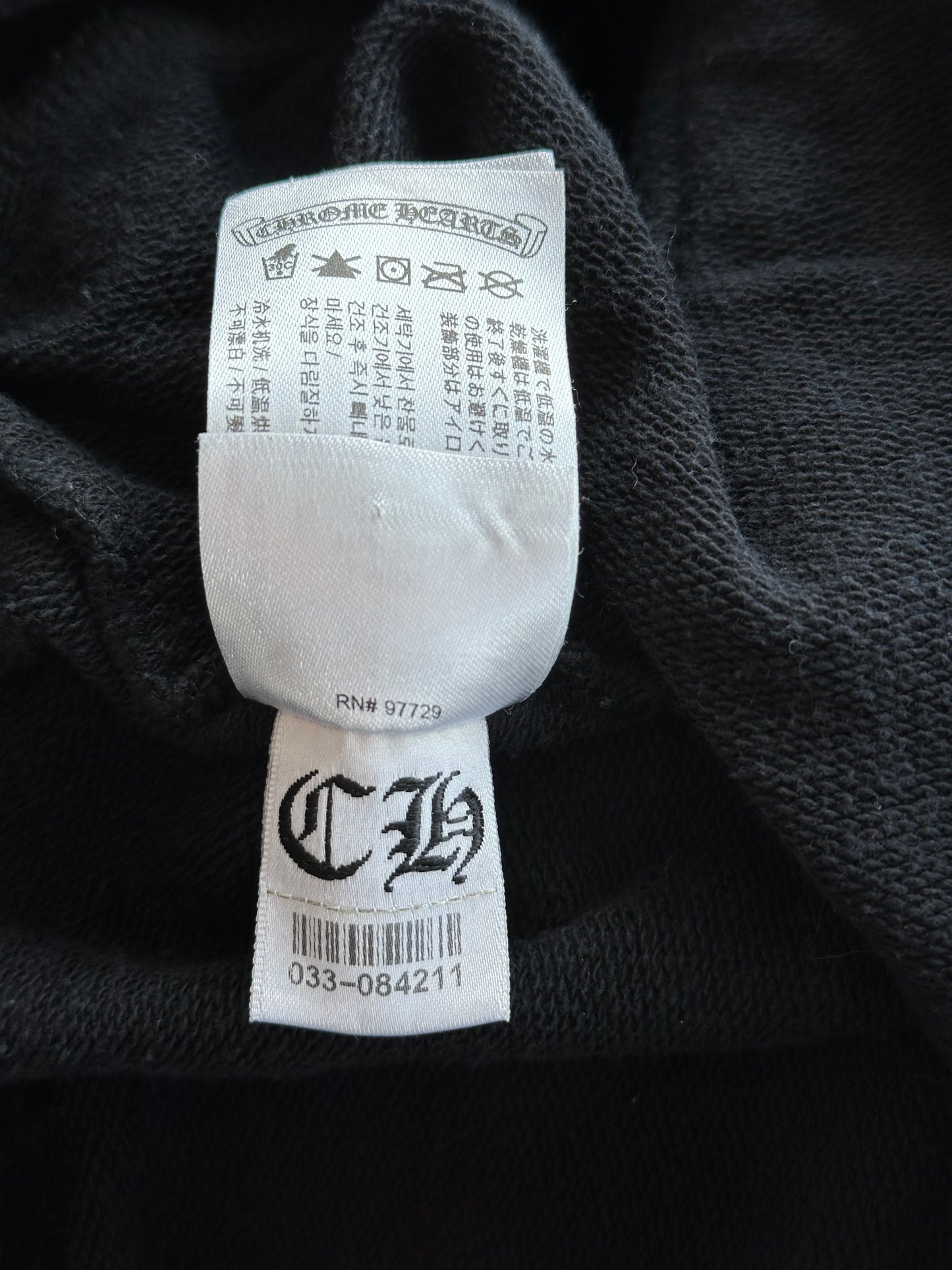 Chrome Hearts Black & White Cross Jacquard Horseshoe Logo Hoodie