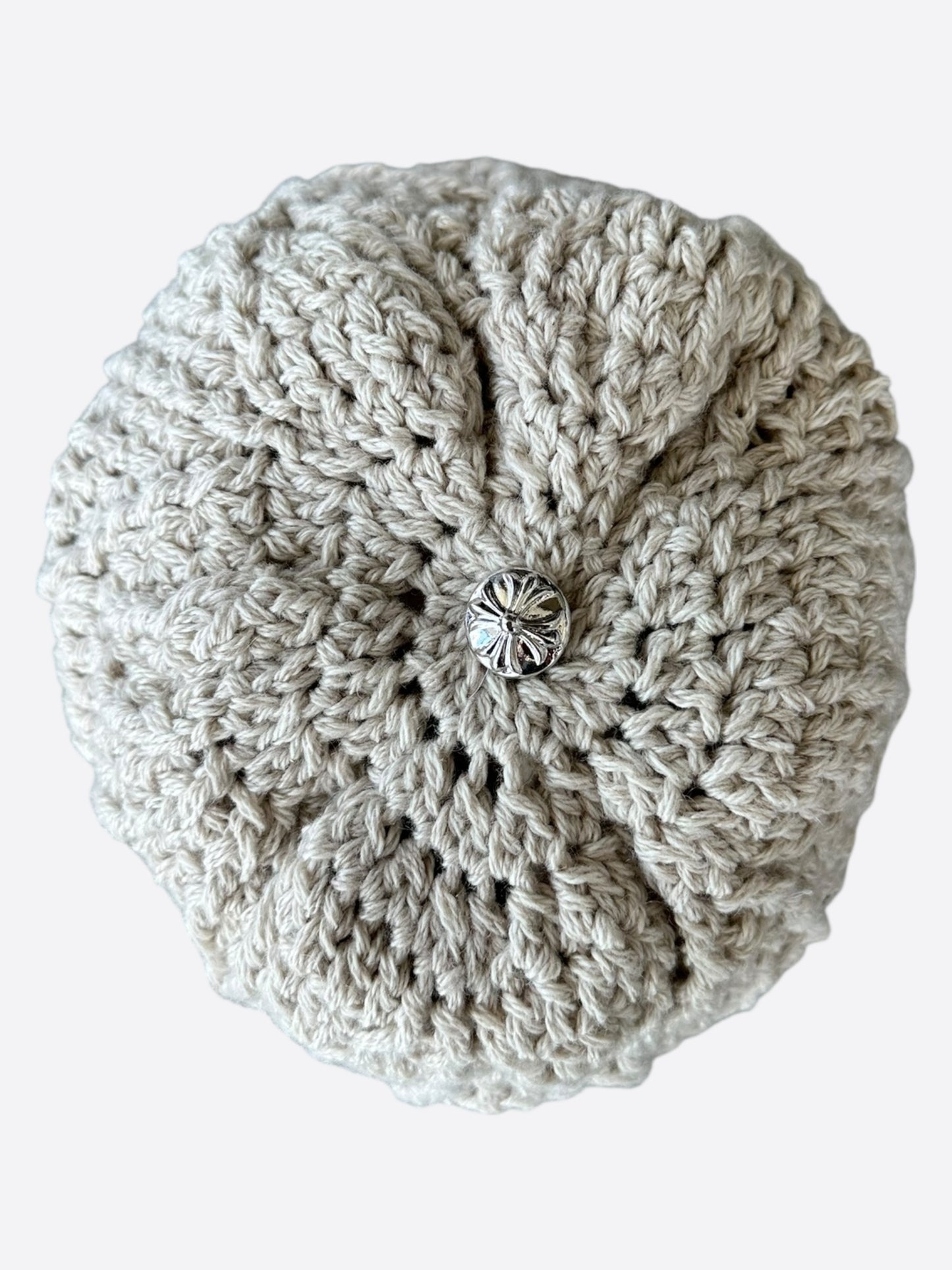 Chrome Hearts Beige & White Cross Patch Cashmere Beanie