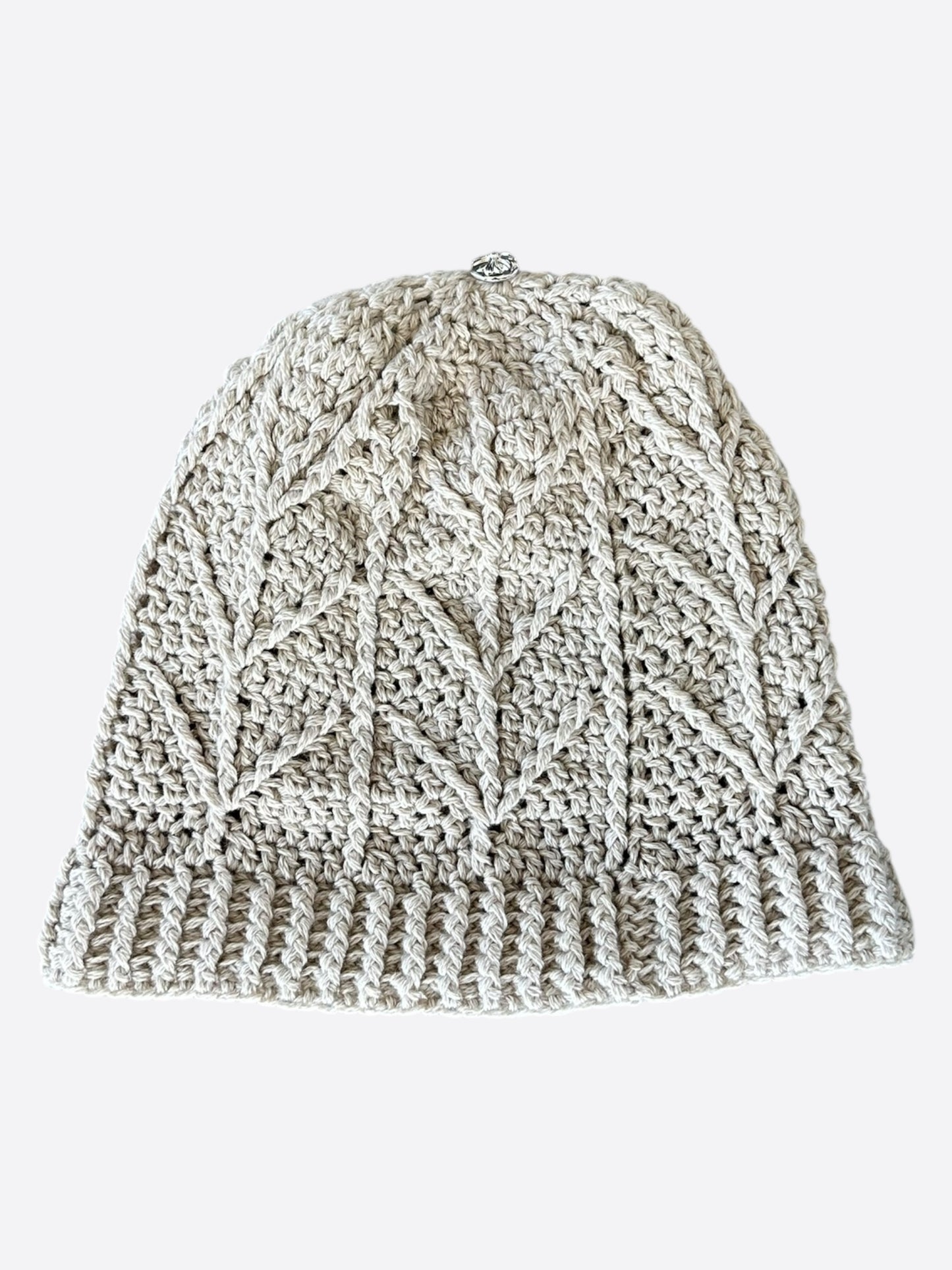 Chrome Hearts Beige & White Cross Patch Cashmere Beanie