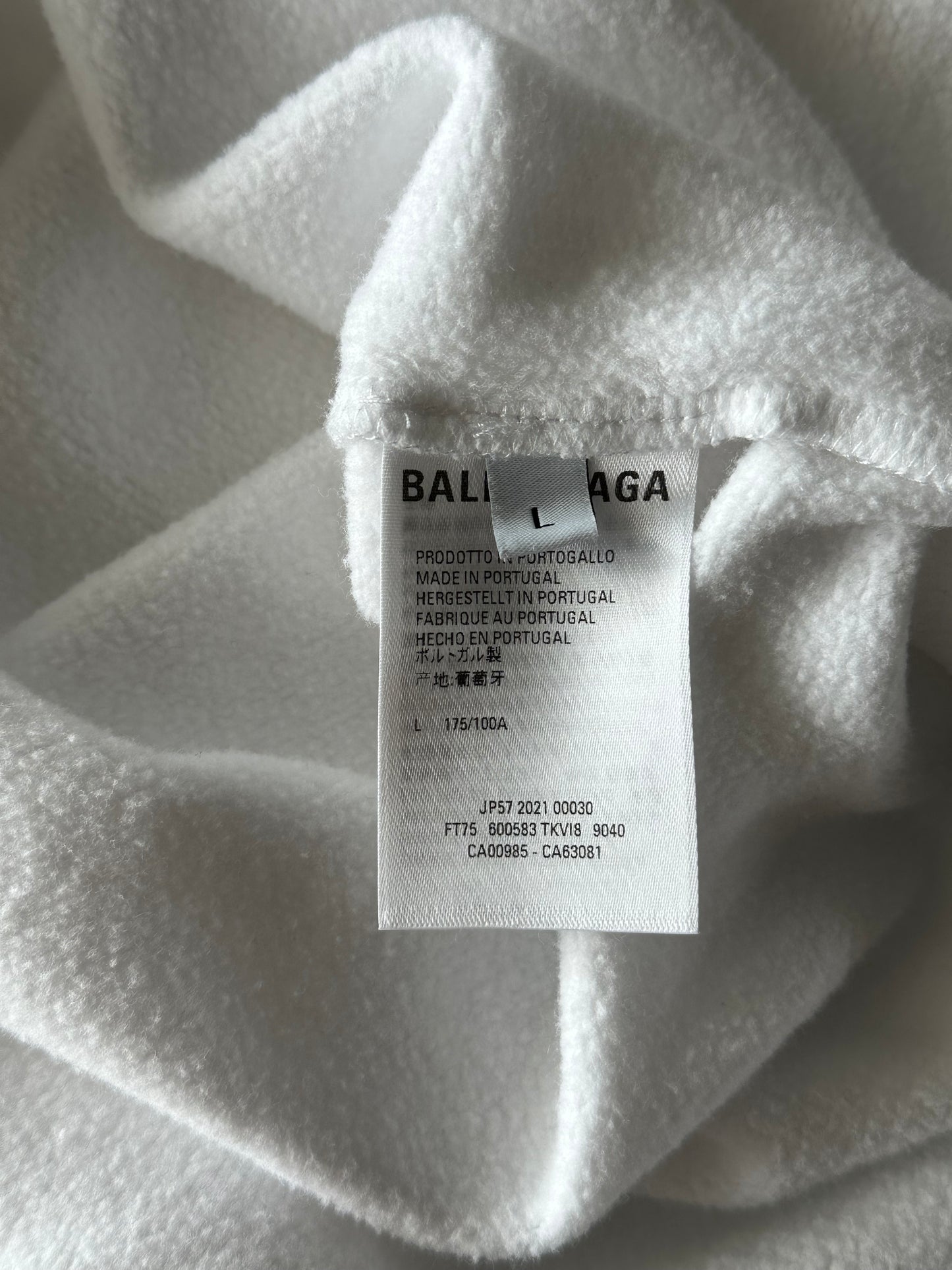 Balenciaga White & Black Pixel Logo Hoodie