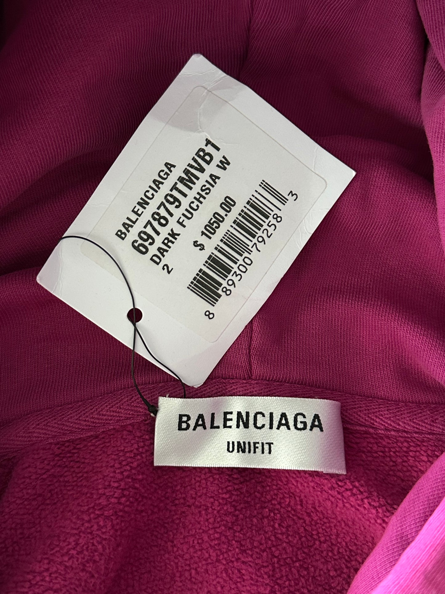 Balenciaga Pink & Multicolor Embroidered Logo Hoodie