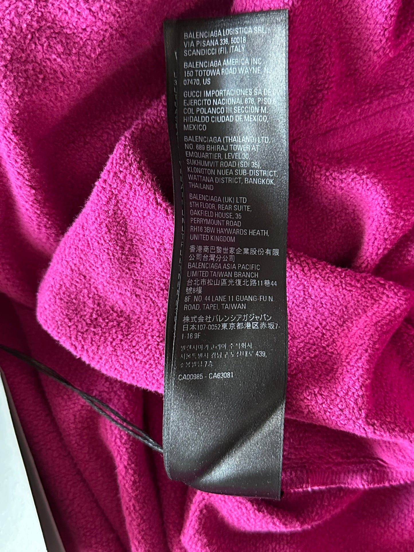 Balenciaga Pink & Multicolor Embroidered Logo Hoodie