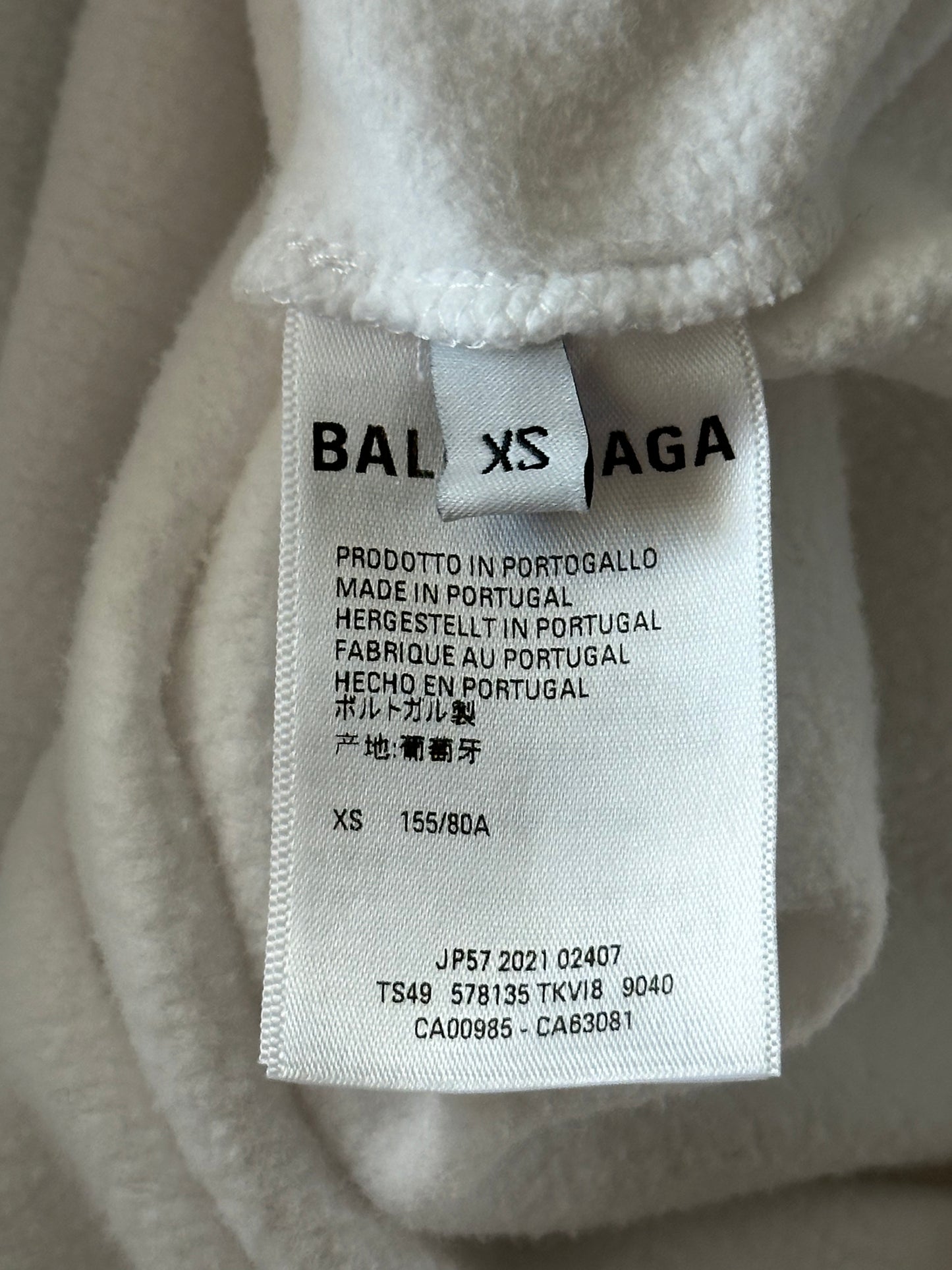 Balenciaga White & Black Pixel Logo Hoodie