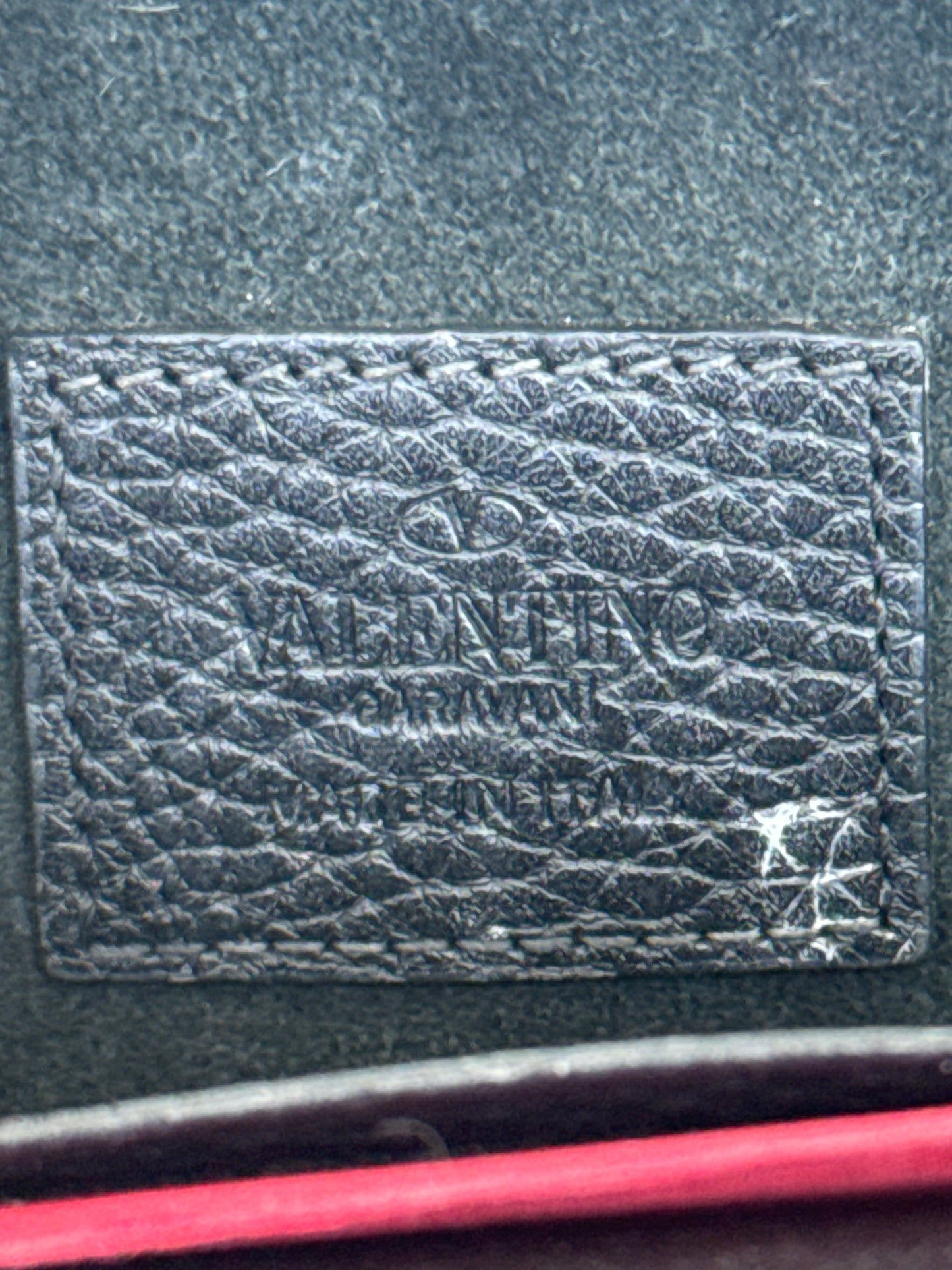 Valentino Black Leather Rockstud Envelope Wallet On Chain Bag