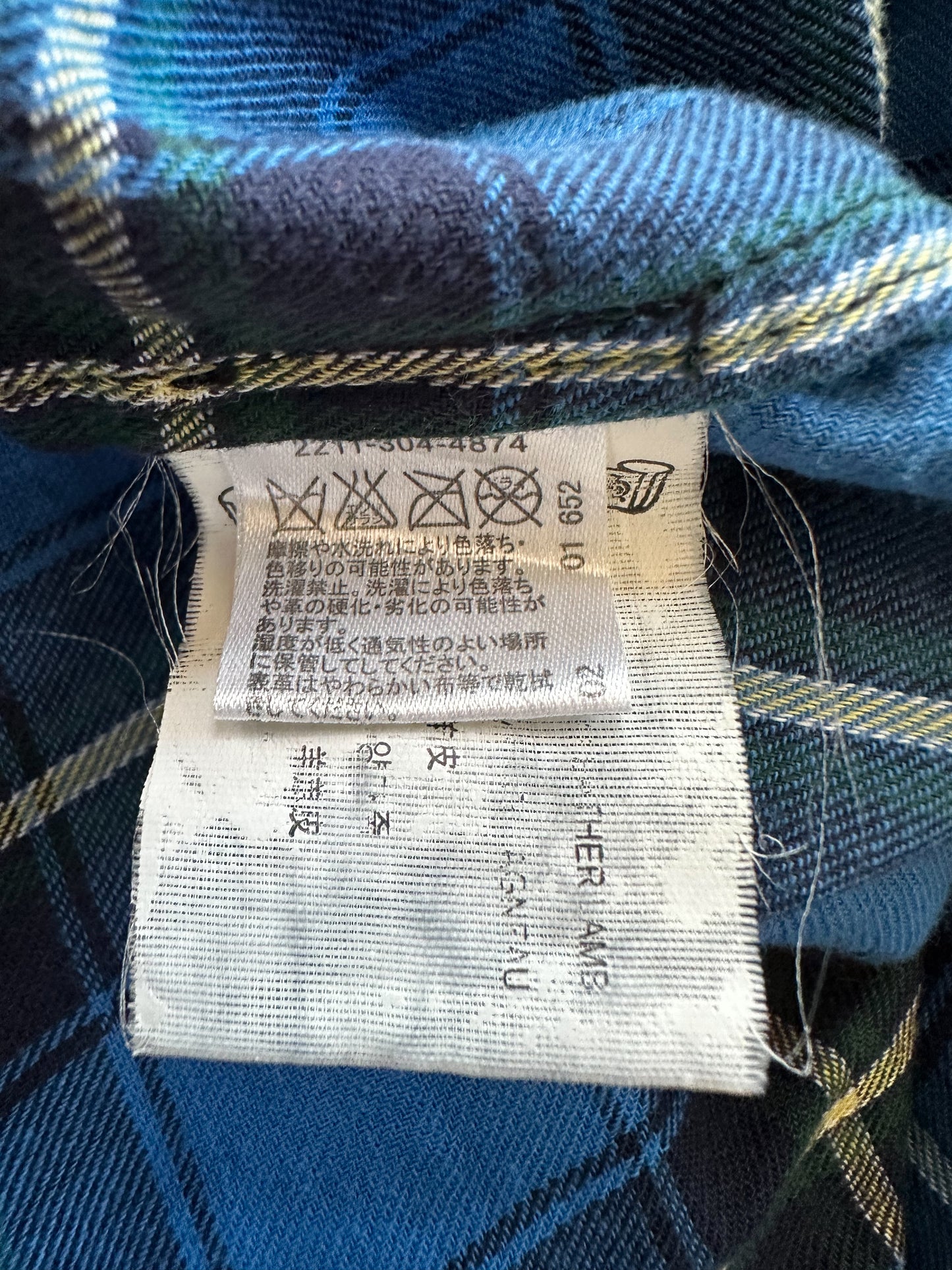 Chrome Hearts Blue Cross Patch Plaid Button Up Shirt