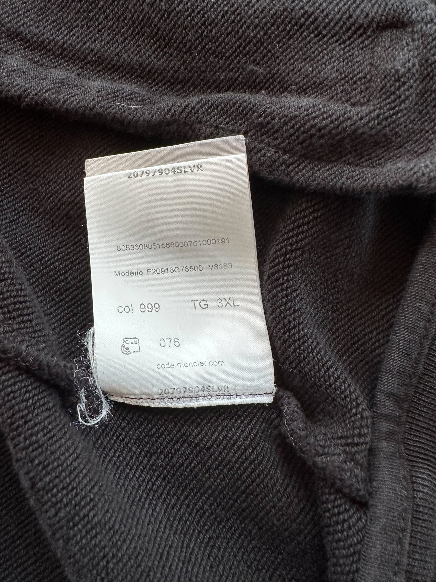 Moncler Black & White Maglia Zip Up Hoodie