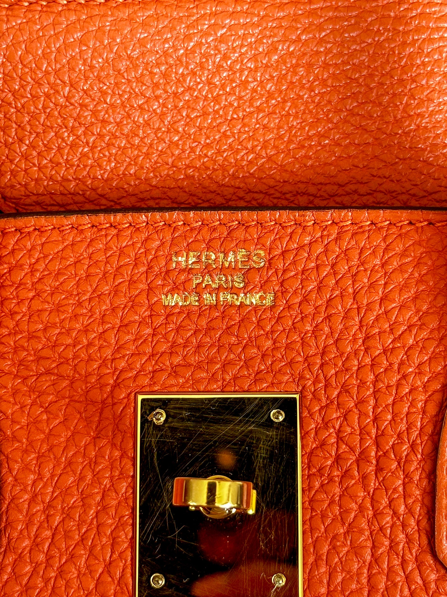 Hermes Orange Togo GHW Birkin 35